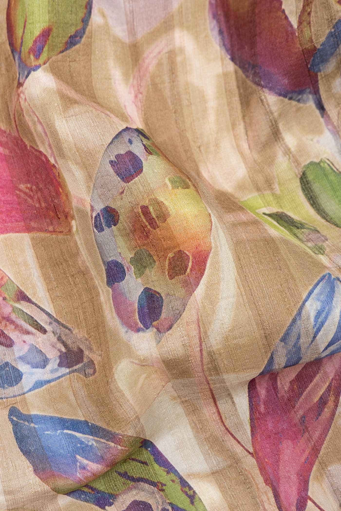 Mehandi Green Tussar Silk Saree
