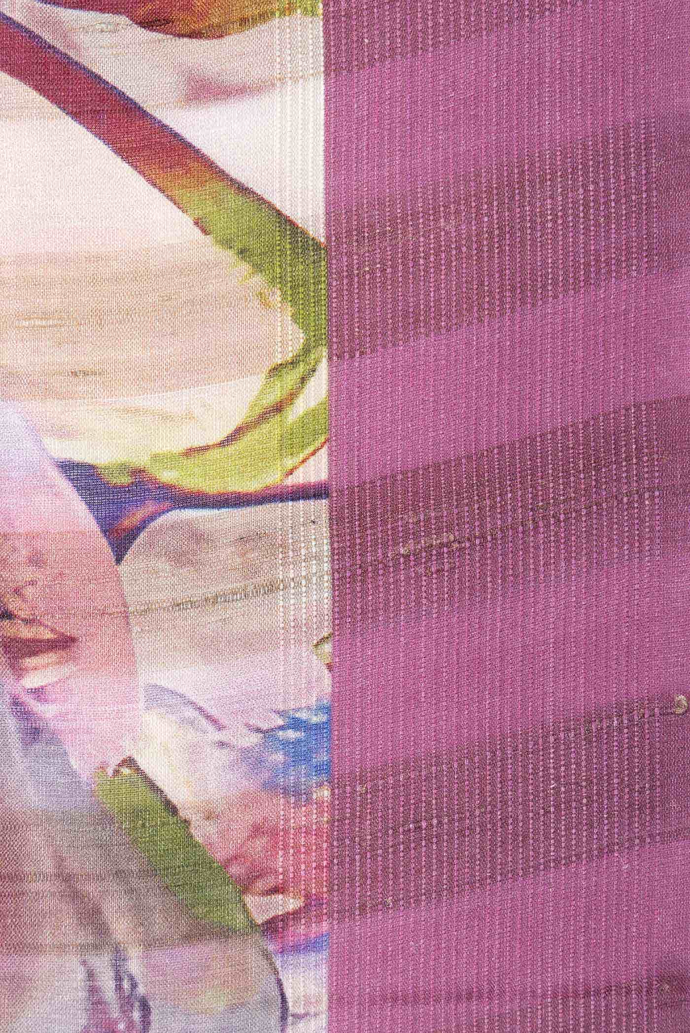 Mauve Tussar Silk Saree
