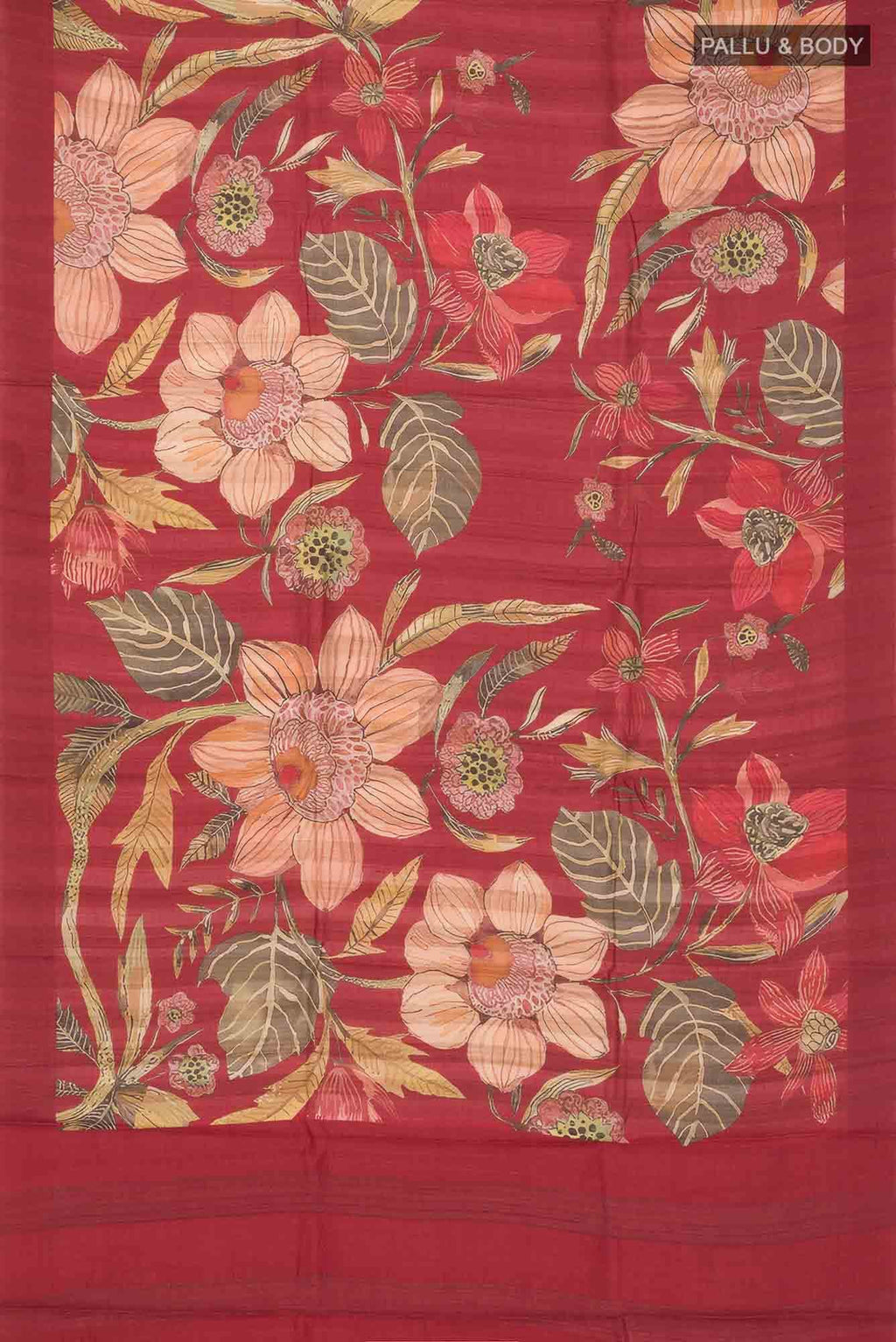 Maroon Bhagalpuri Tussar Silk Saree