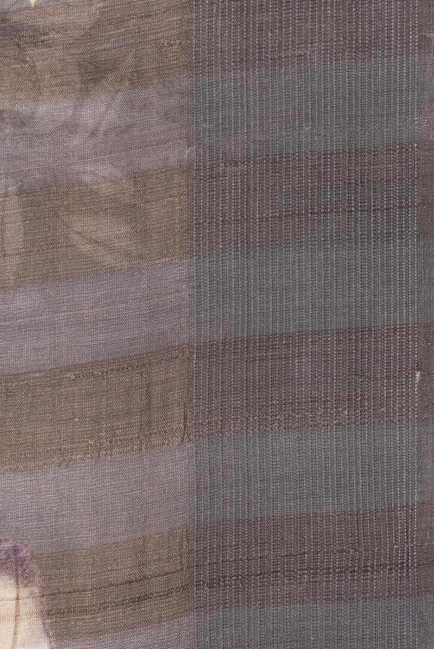 Grey Tussar Silk Saree