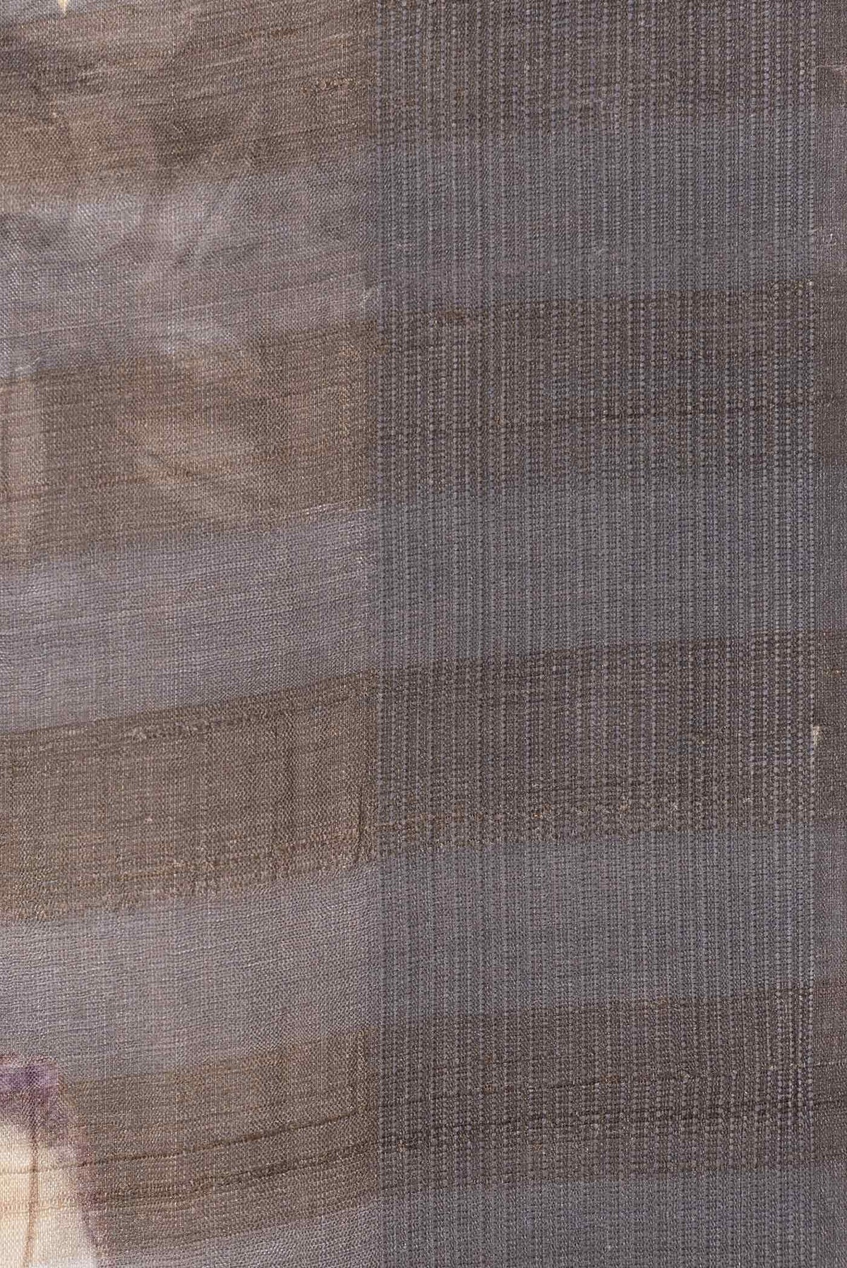 Grey Tussar Silk Saree