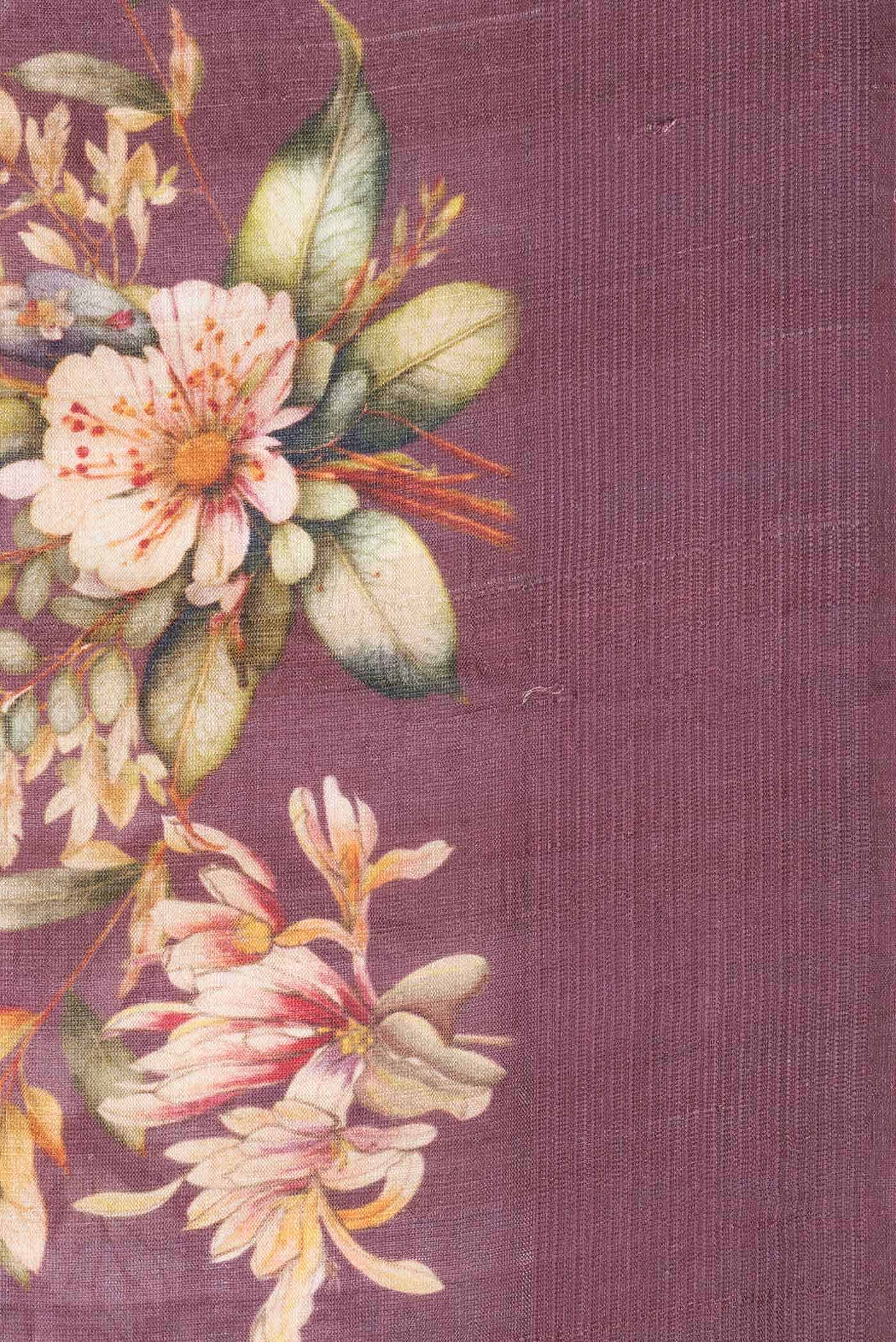 Mauve Tussar Silk Saree