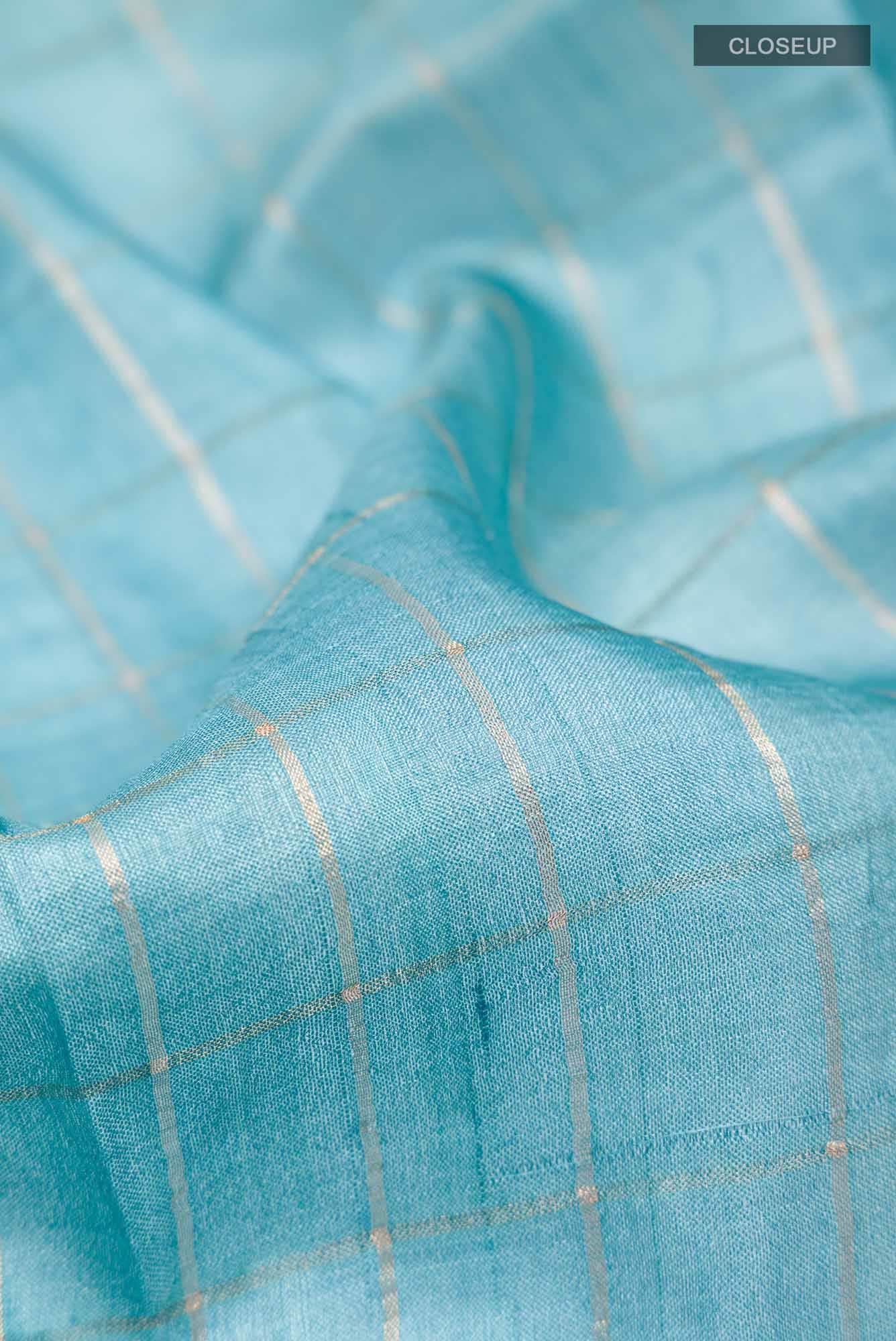 Blue Tussar Saree