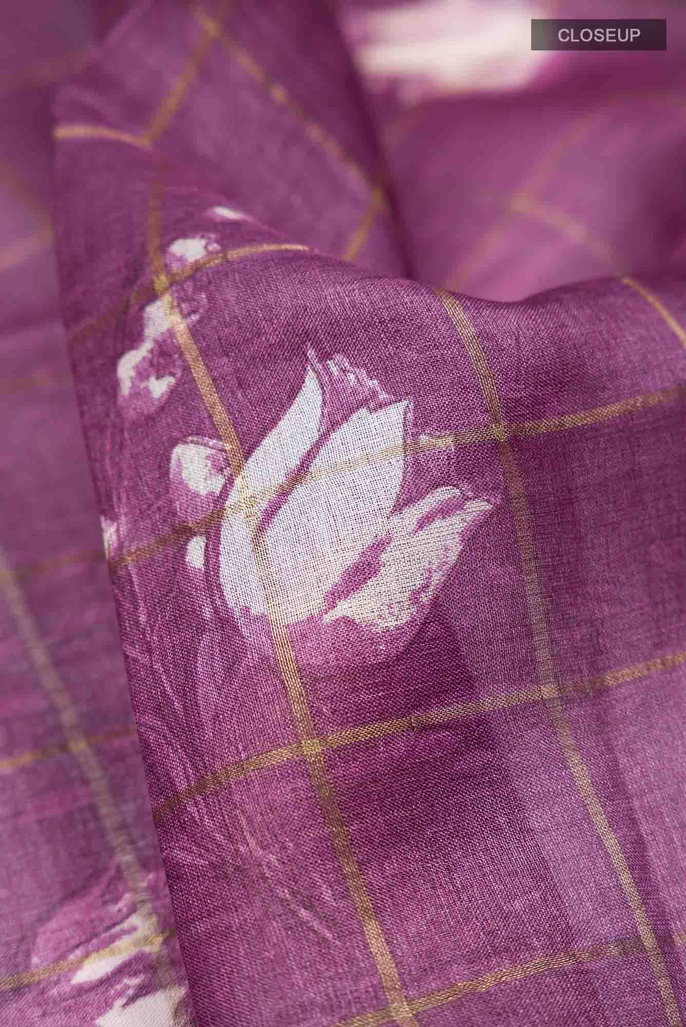 Purple Tussar Saree