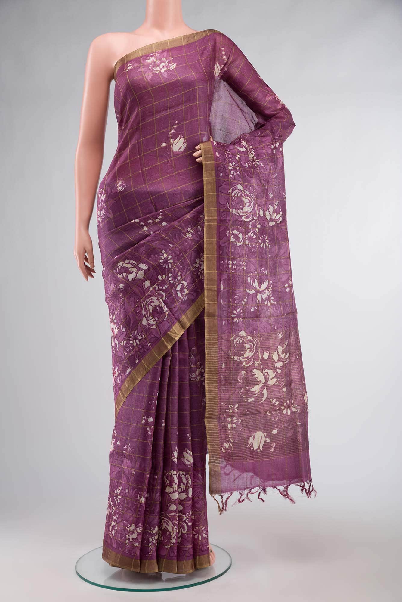 Purple Tussar Saree