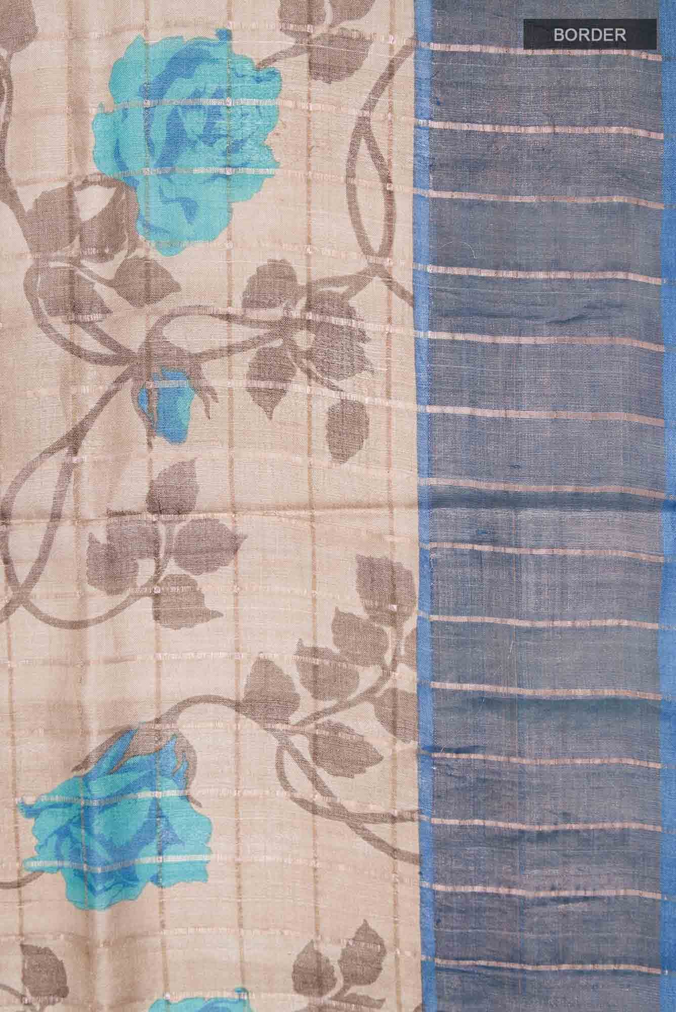 Brown Tussar Saree