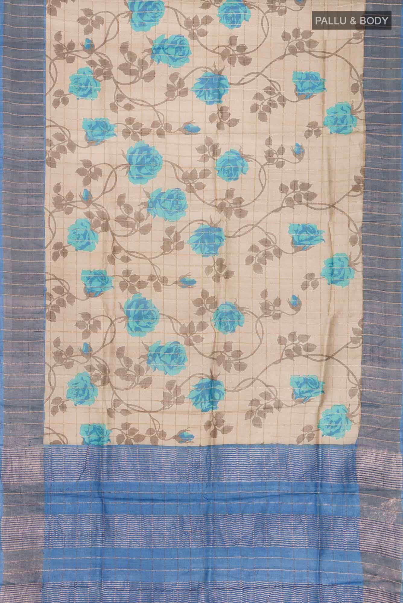 Brown Tussar Saree