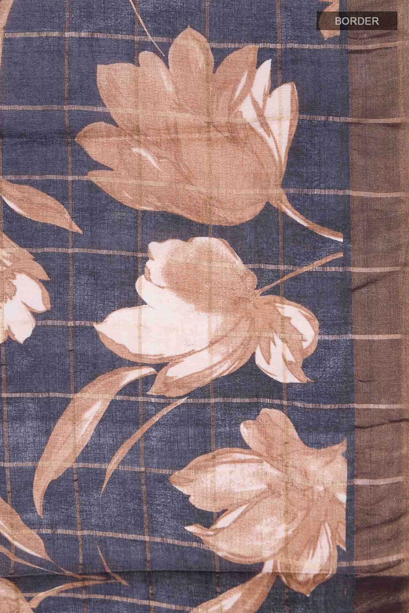 Black Tussar Silk Saree