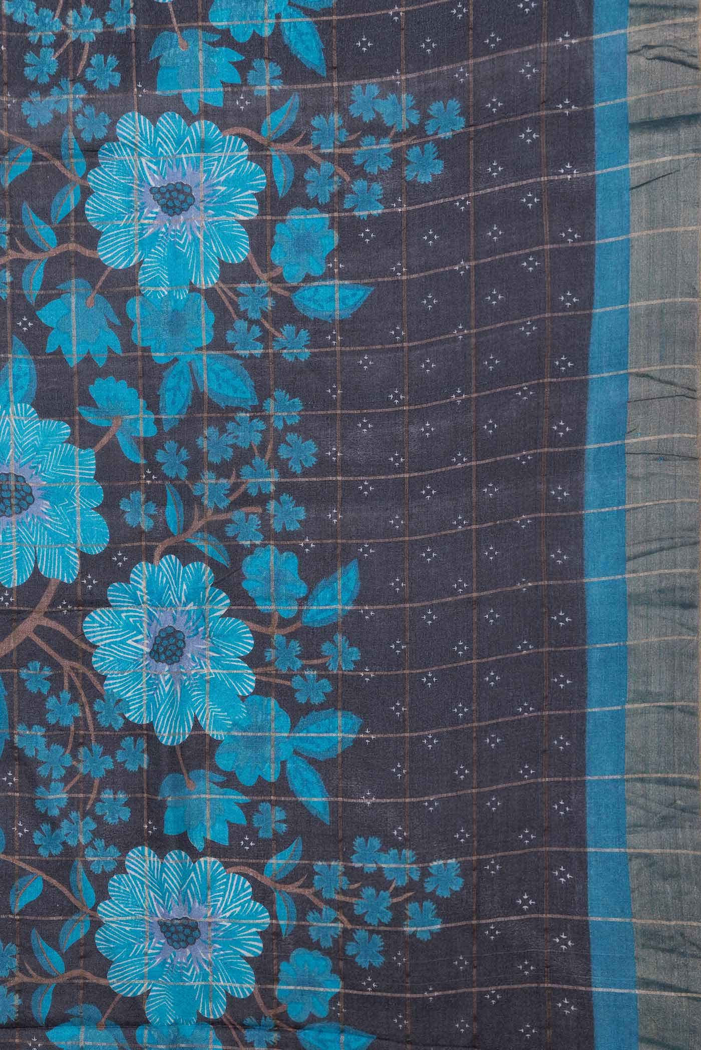 Black Tussar Silk Saree