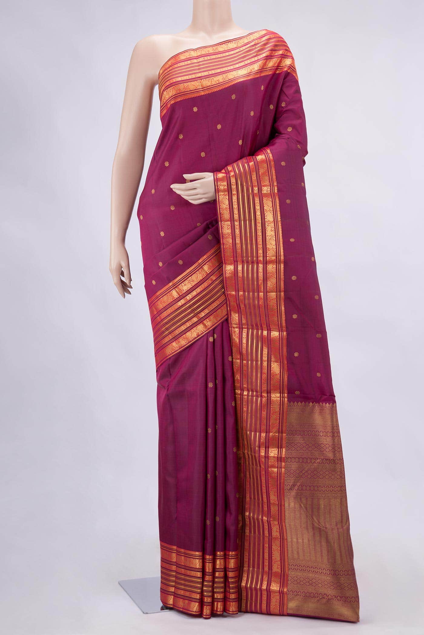 Rani Pink Kanchipuram Silk Saree