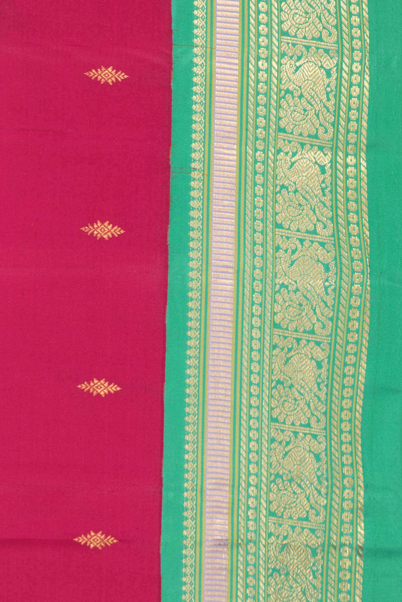 Dark Pink Dual Tone Kanchipuram Silk Saree