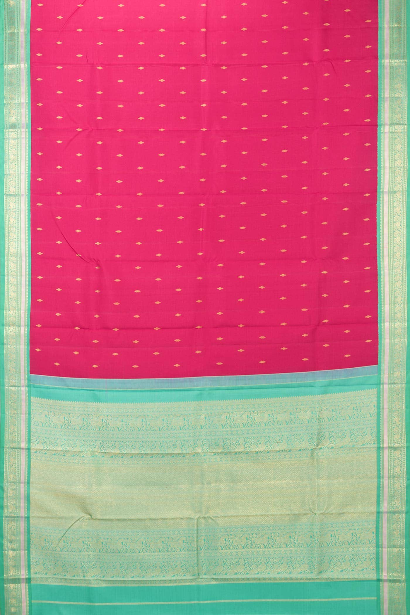 Dark Pink Dual Tone Kanchipuram Silk Saree