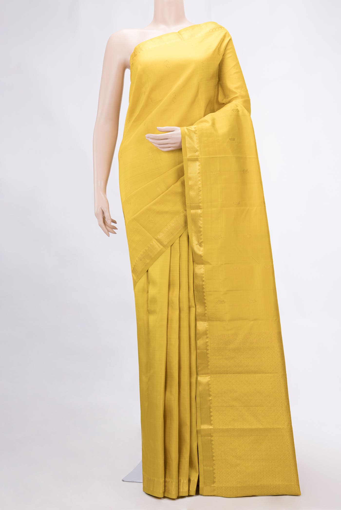 Mustard Kanchipuram Silk Saree