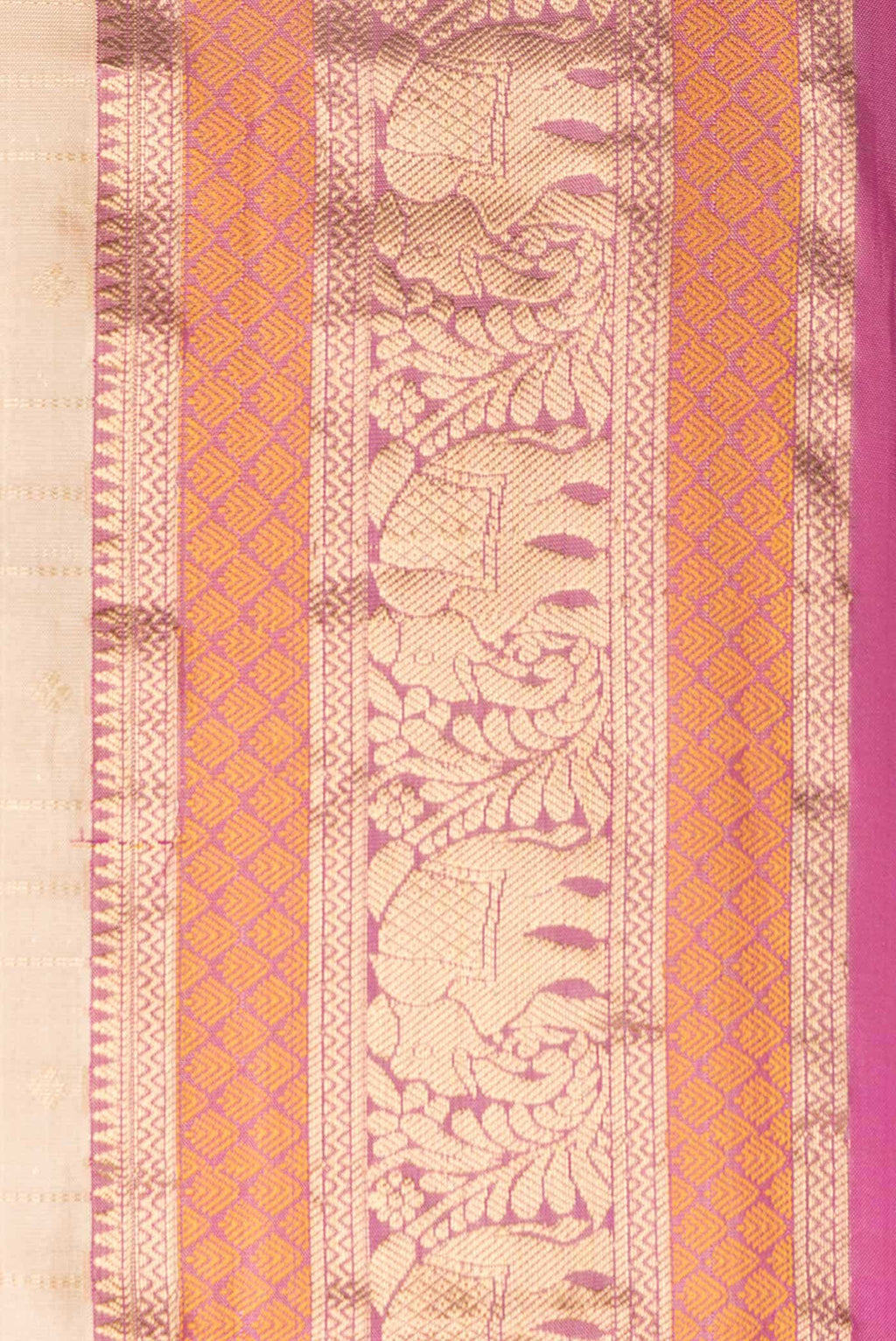 Beige Dual Tone Kanchipuram Silk Saree