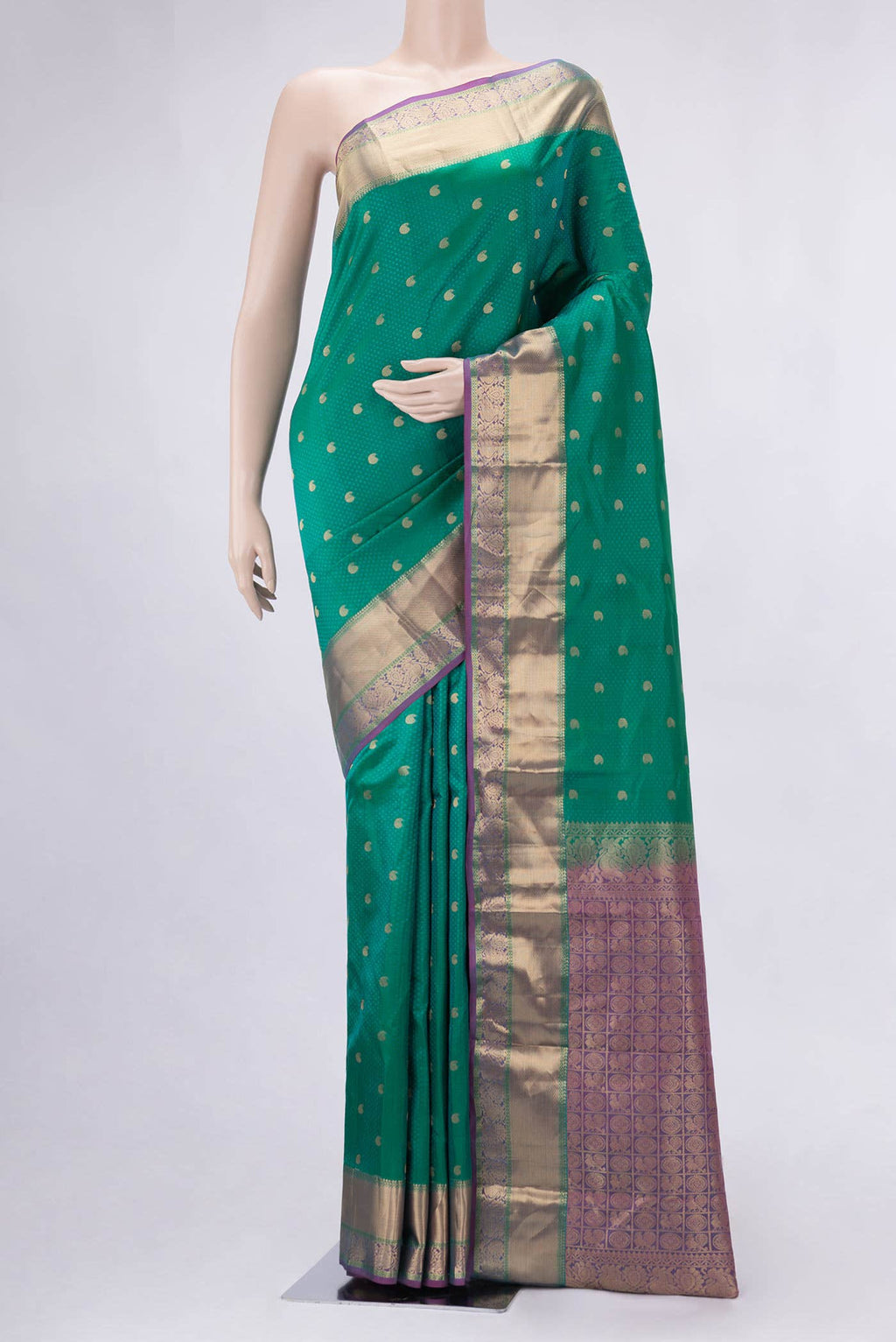 Green Dual Tone Kanchipuram Silk Saree