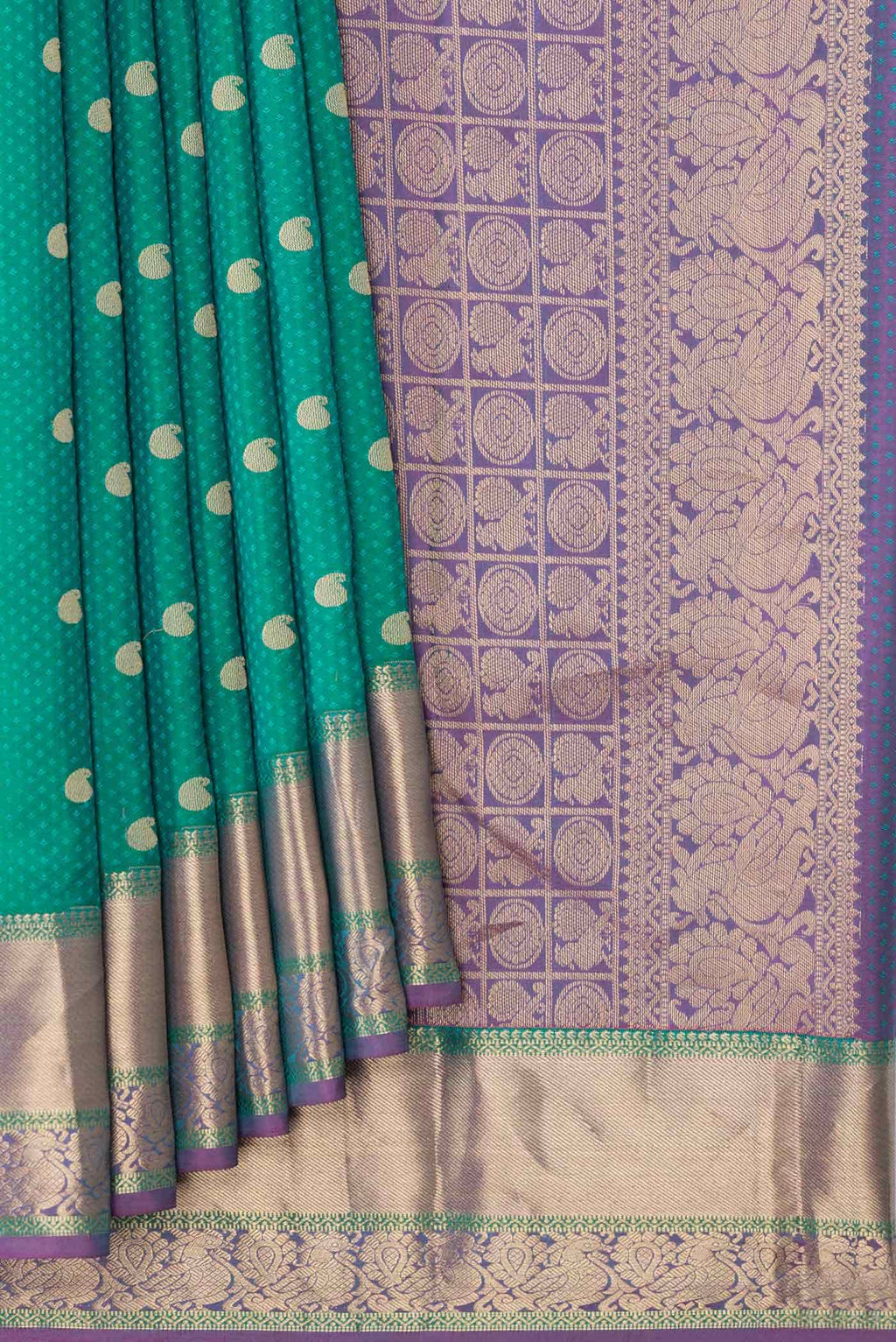 Green Dual Tone Kanchipuram Silk Saree