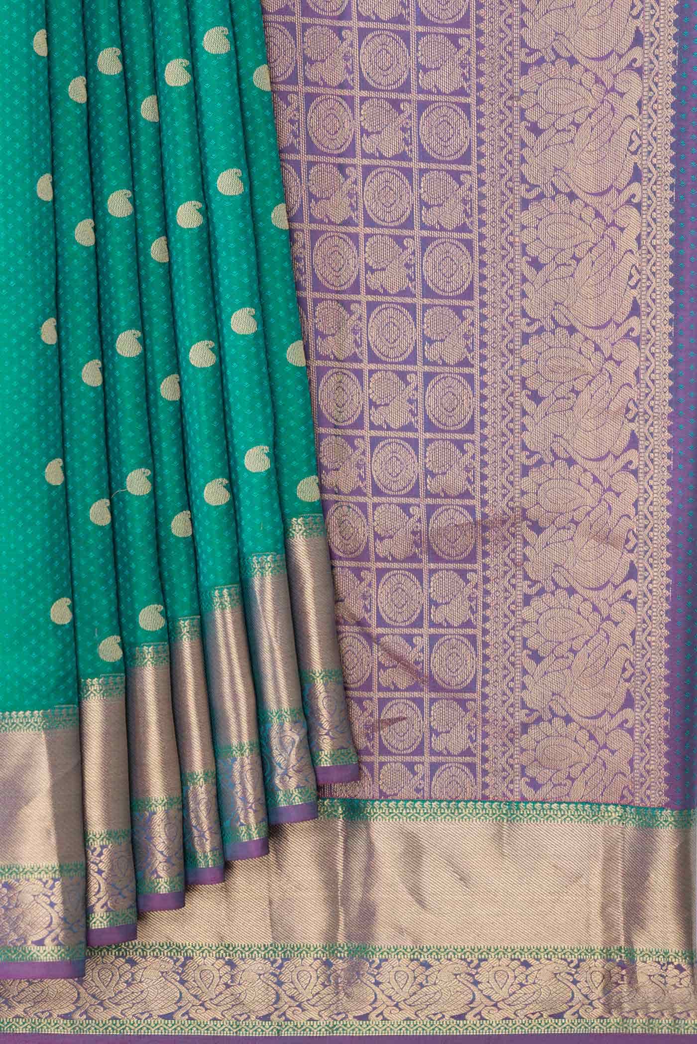 Green Dual Tone Kanchipuram Silk Saree