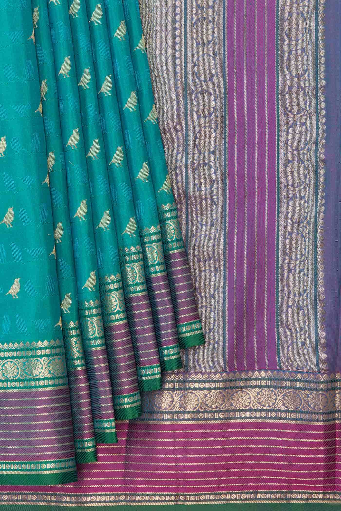 Green Dual Tone Kanchipuram Silk Saree