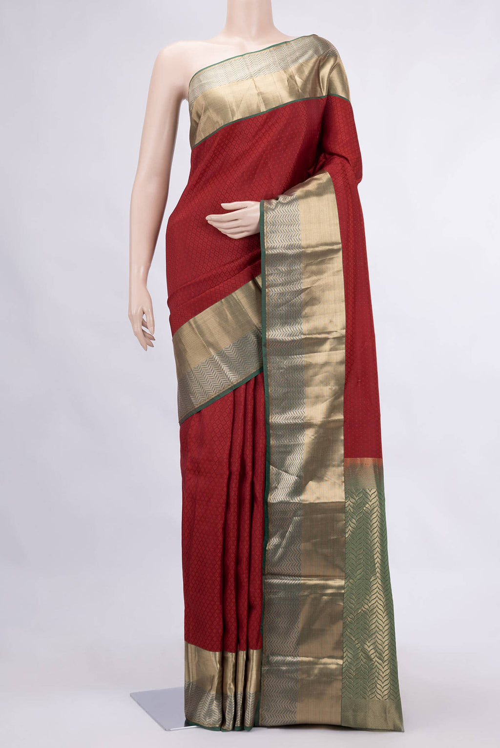 Maroon Dual Tone Kanchipuram Silk Saree