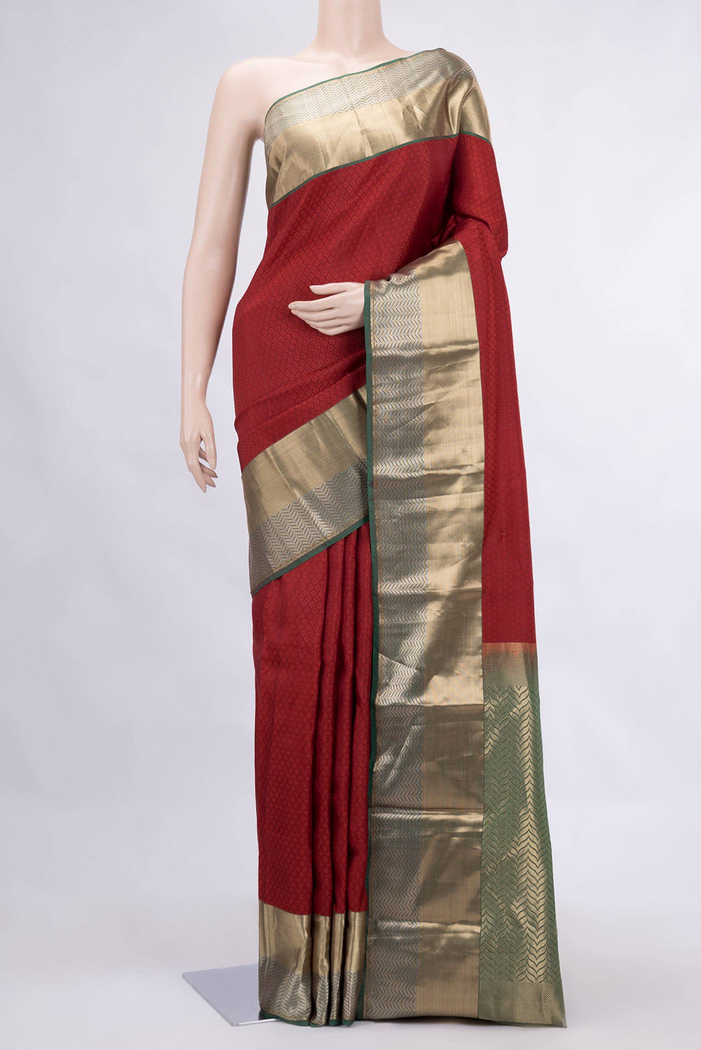 Maroon Dual Tone Kanchipuram Silk Saree