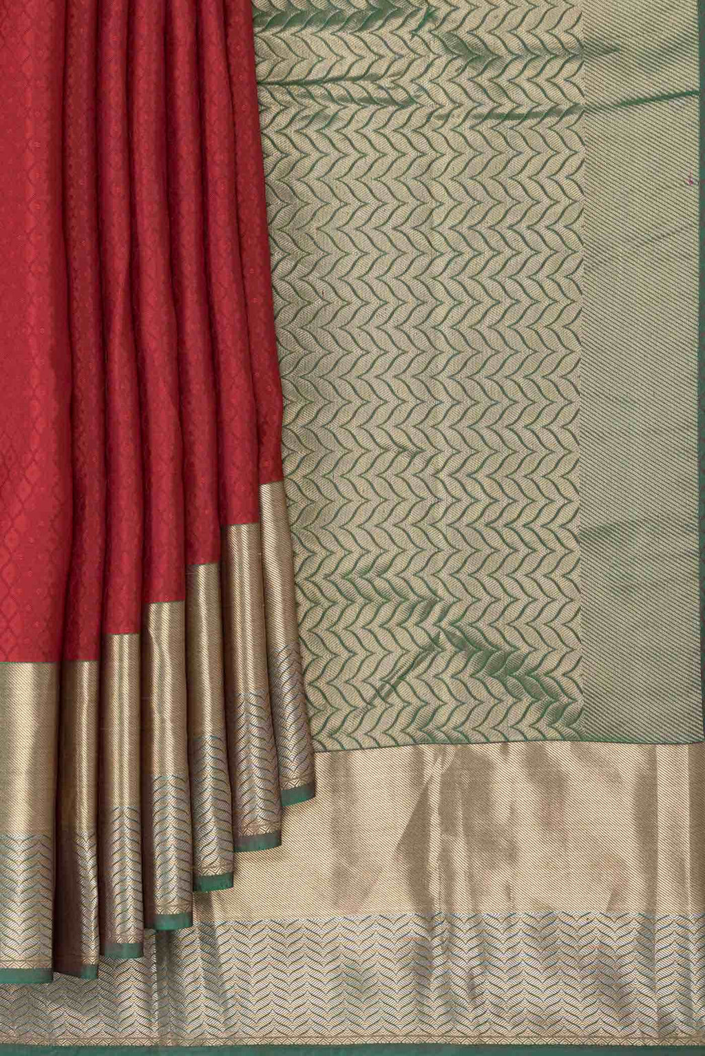 Maroon Dual Tone Kanchipuram Silk Saree
