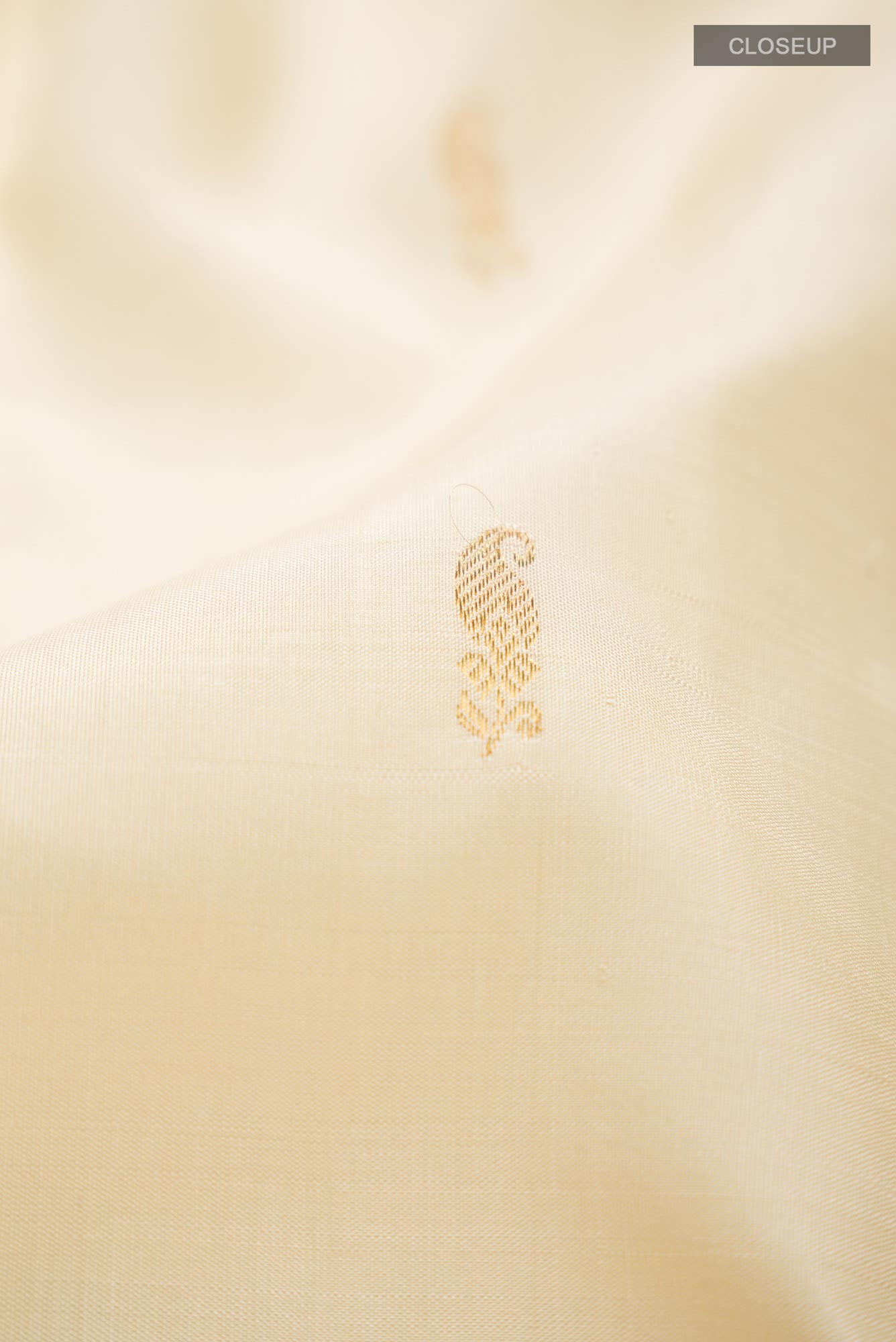 Cream Kanchipuram Silk Saree