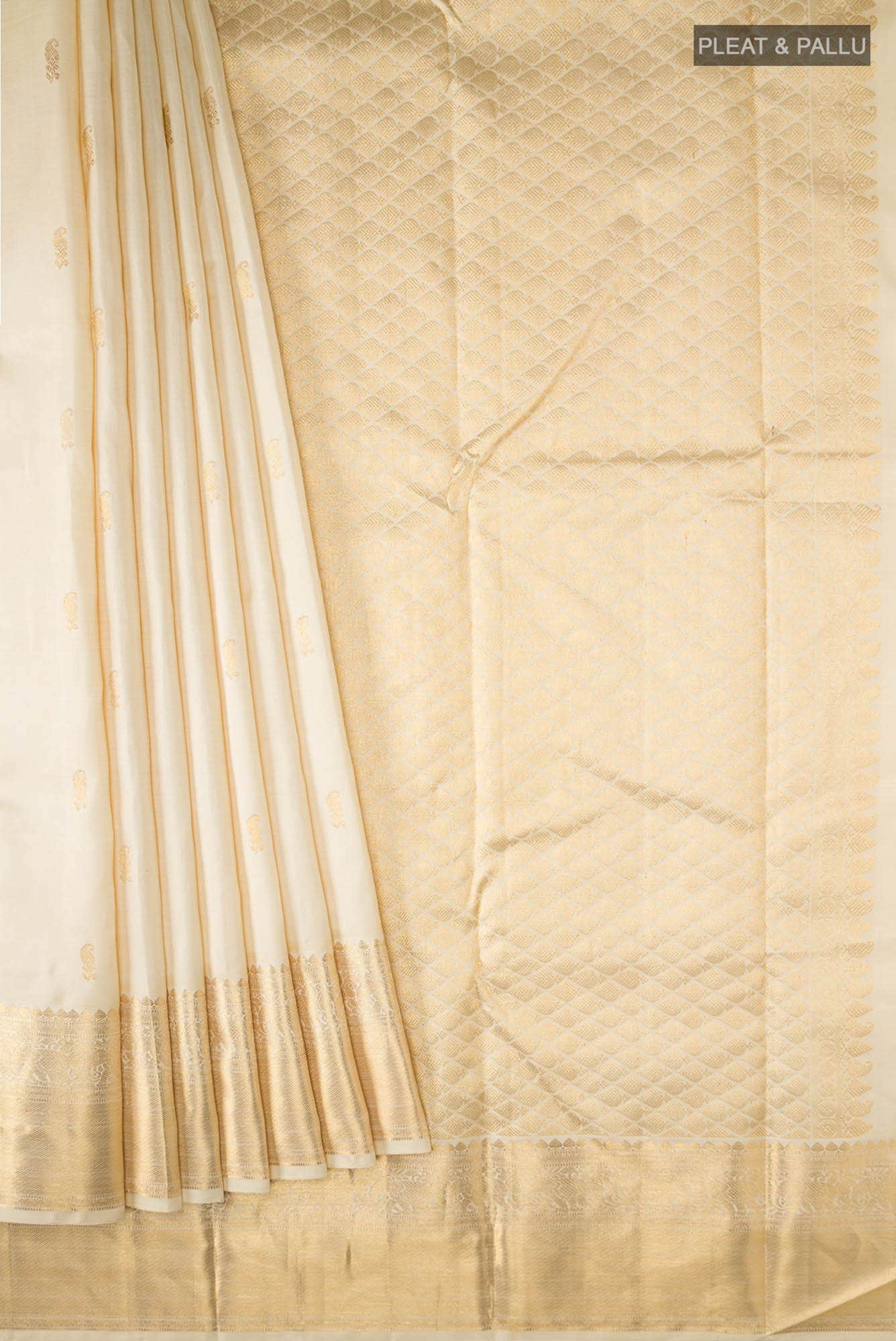 Cream Kanchipuram Silk Saree