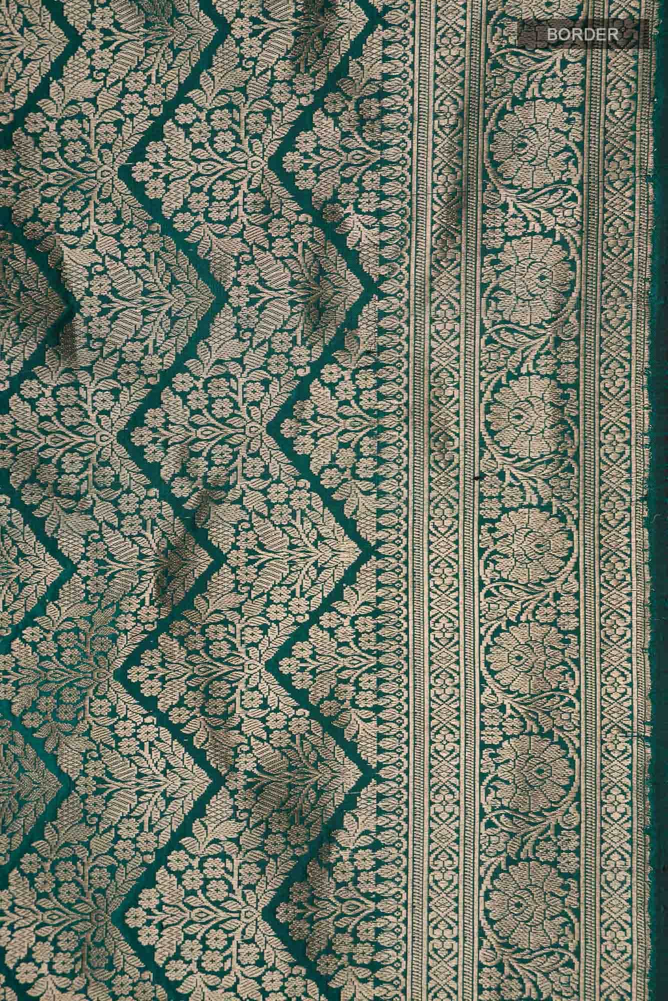 Green Banarasi Katan Silk Saree
