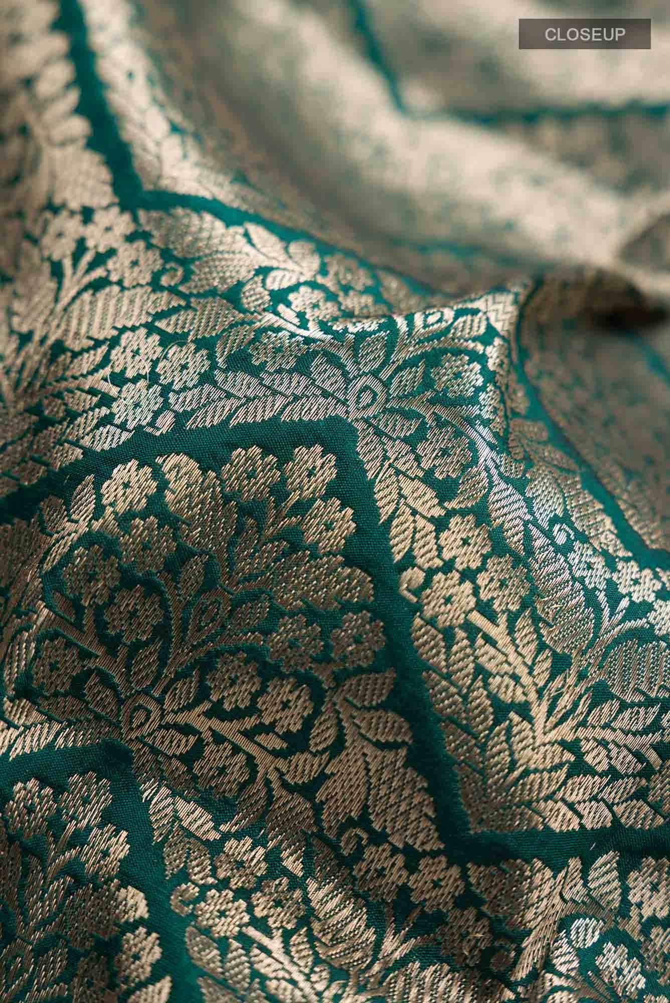 Green Banarasi Katan Silk Saree