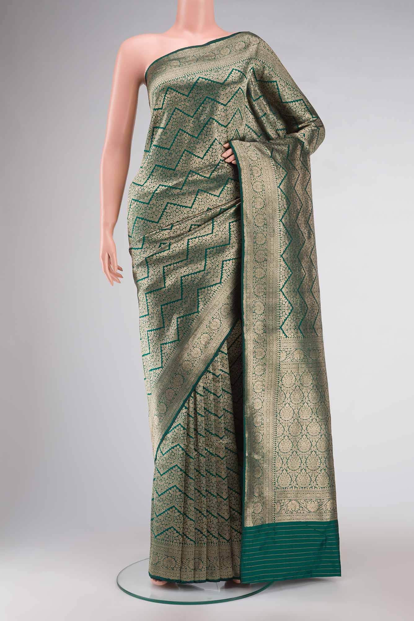 Green Banarasi Katan Silk Saree
