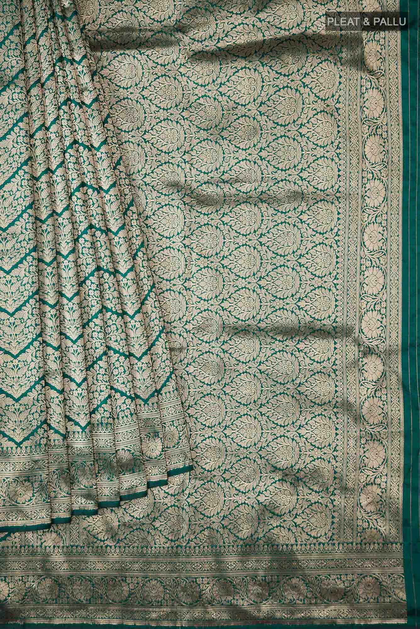 Green Banarasi Katan Silk Saree