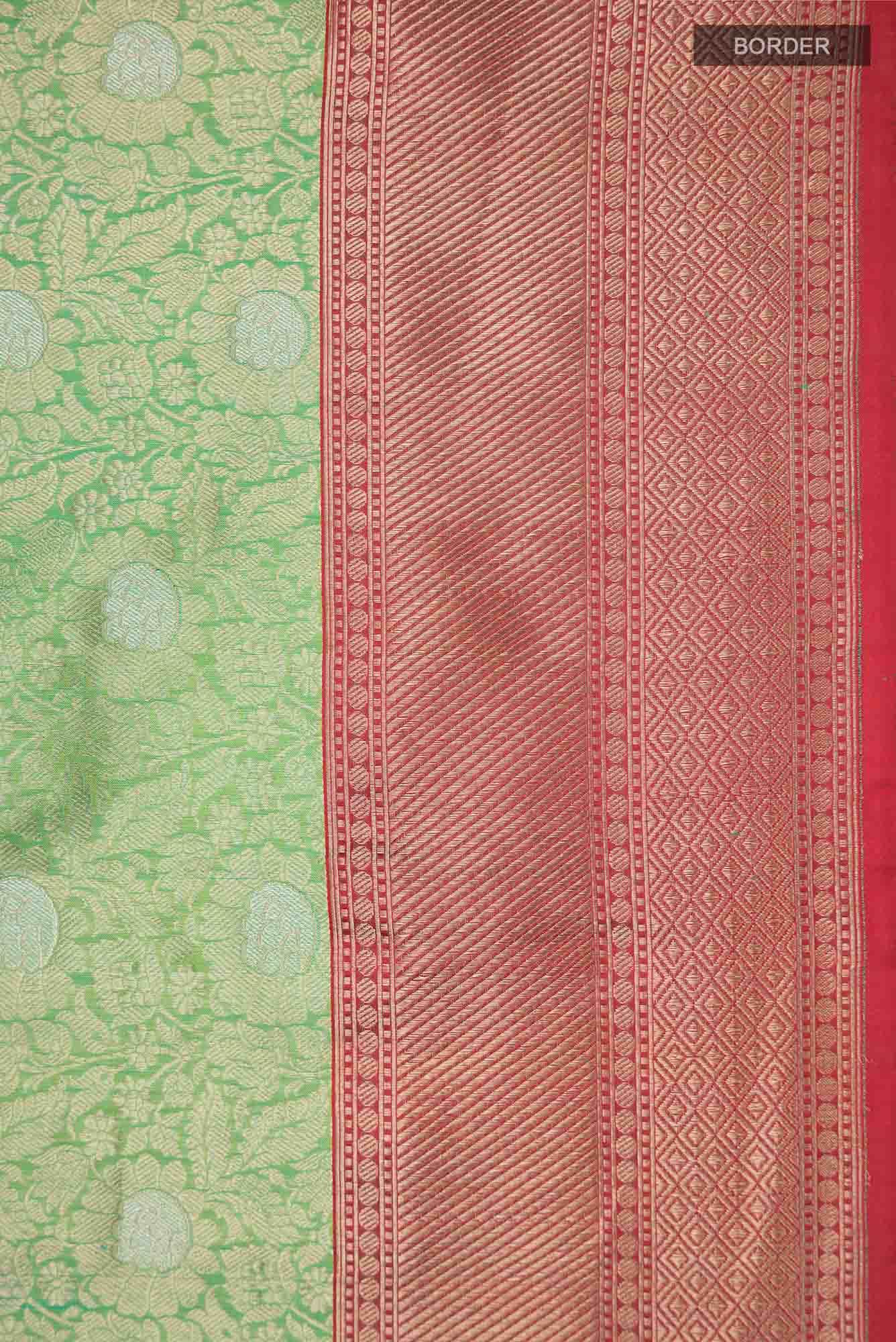 Green Banarasi Katan Silk Saree