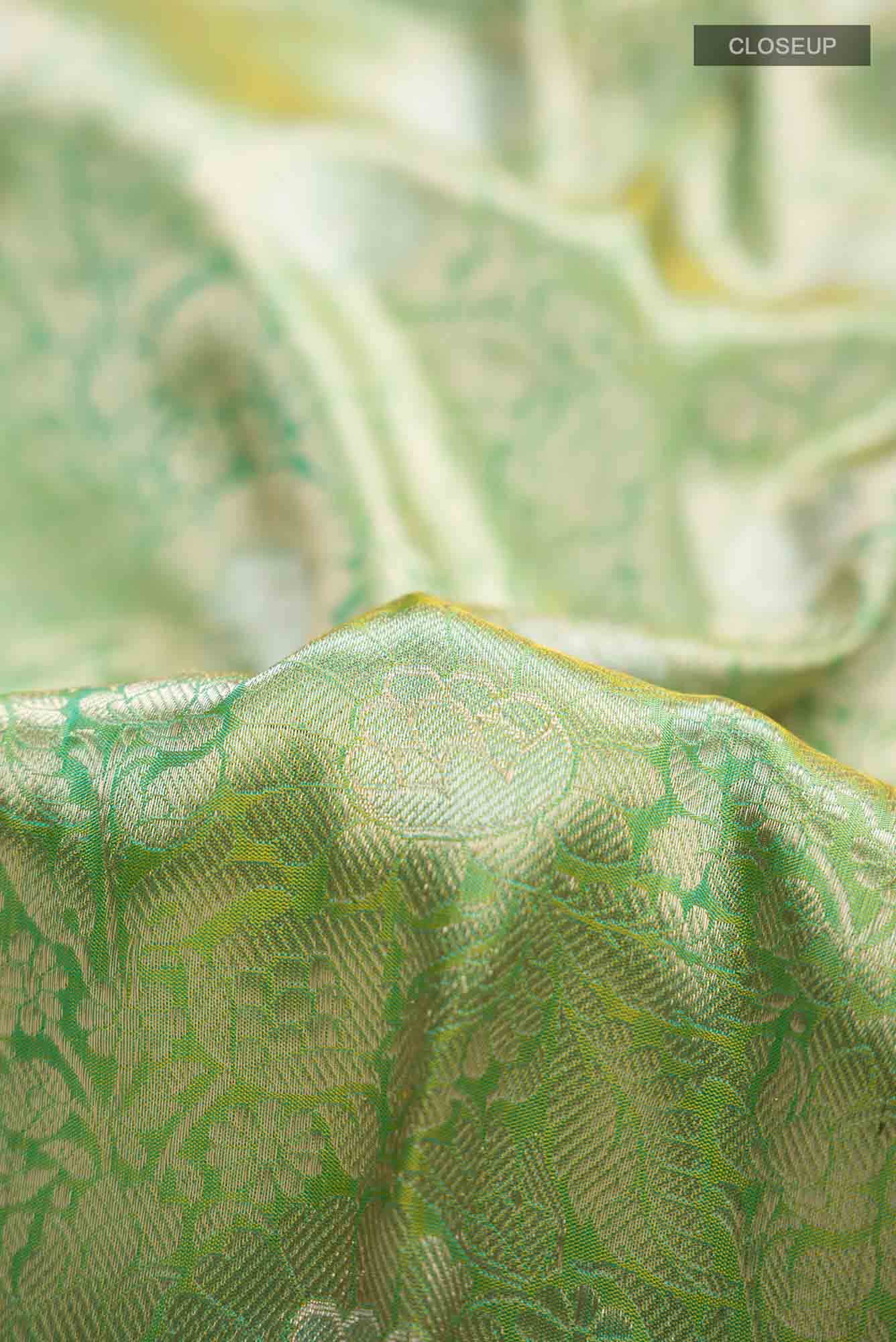 Green Banarasi Katan Silk Saree