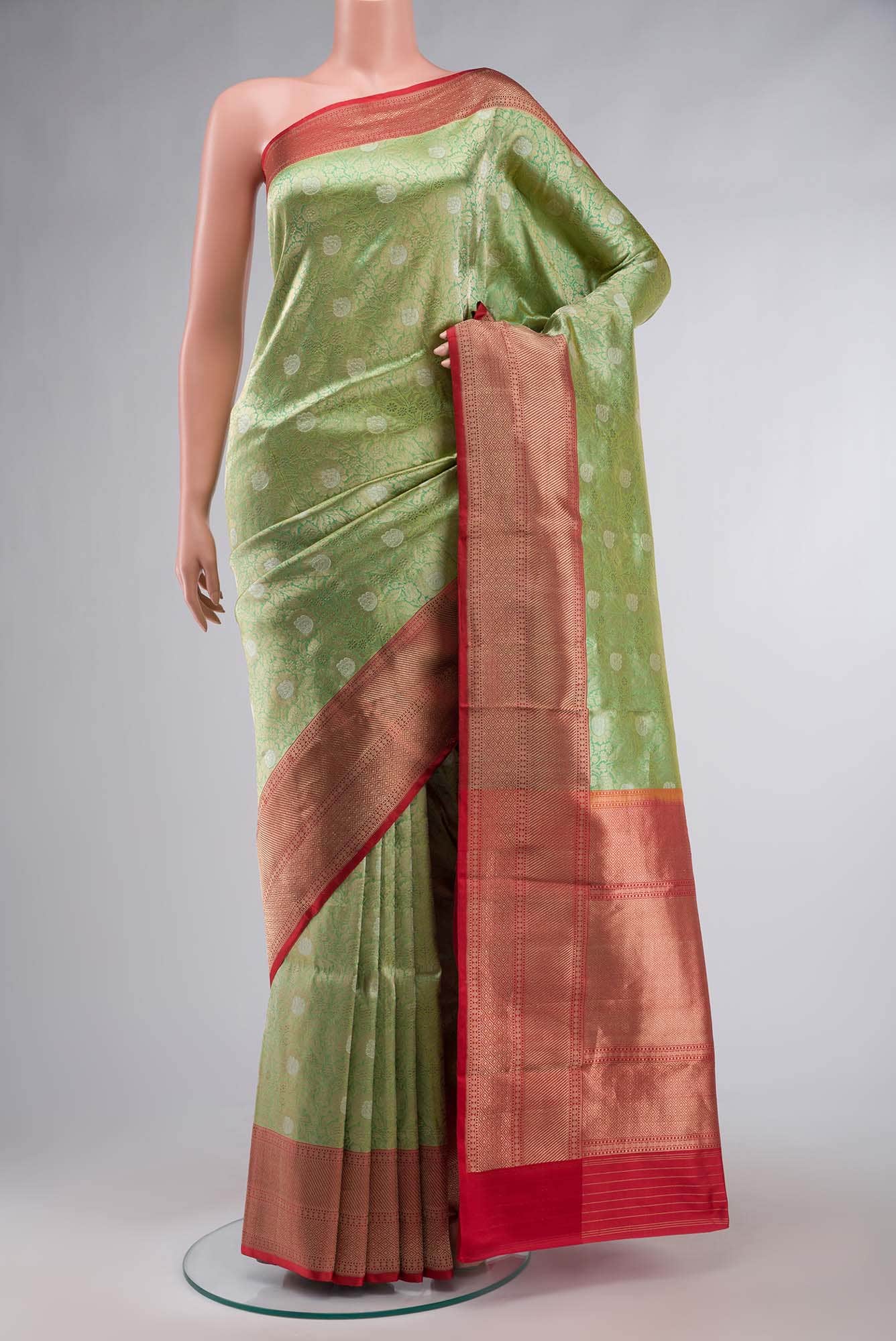 Green Banarasi Katan Silk Saree
