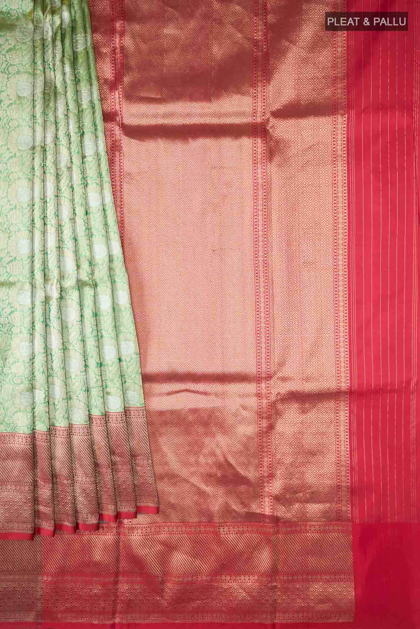 Green Banarasi Katan Silk Saree