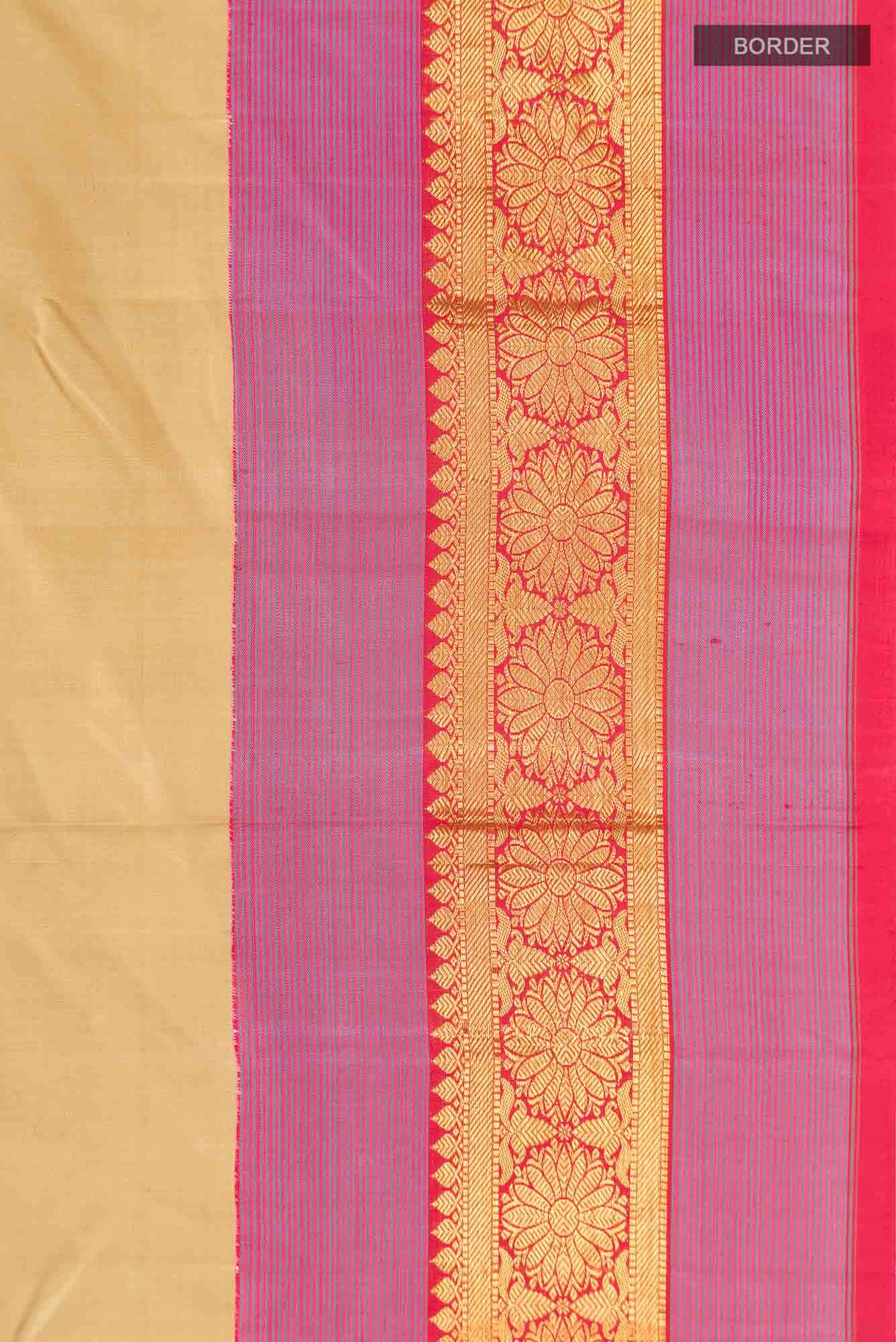 Beige Kanchipuram Silk Saree