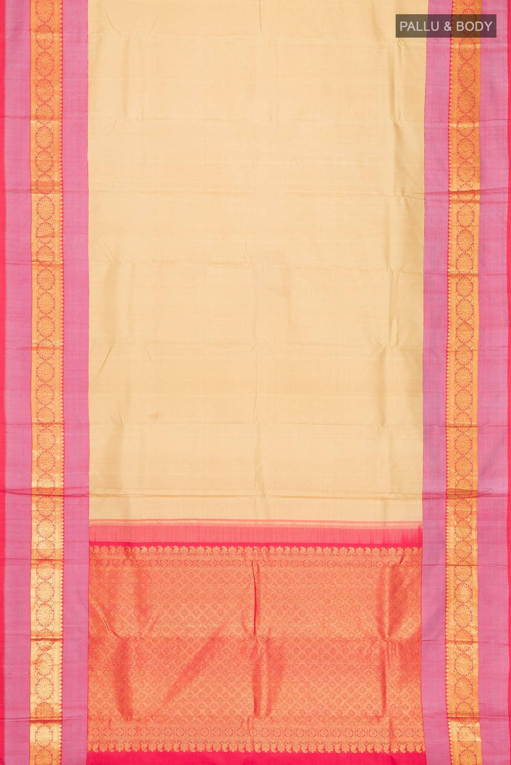 Beige Kanchipuram Silk Saree
