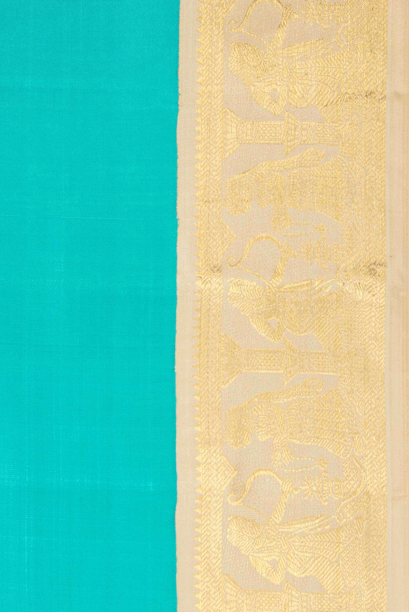Pure Silk Pure Zari Sky Blue Dual Tone Kanchipuram Saree