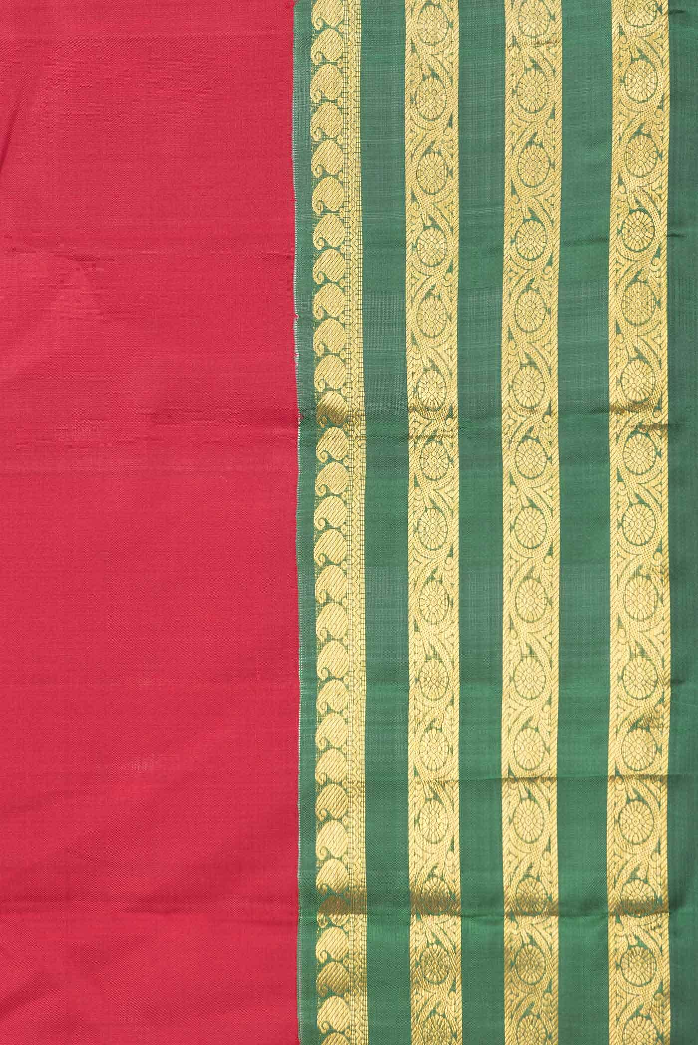 Pure Silk Pure Zari Maroon Dual Tone Kanchipuram Saree