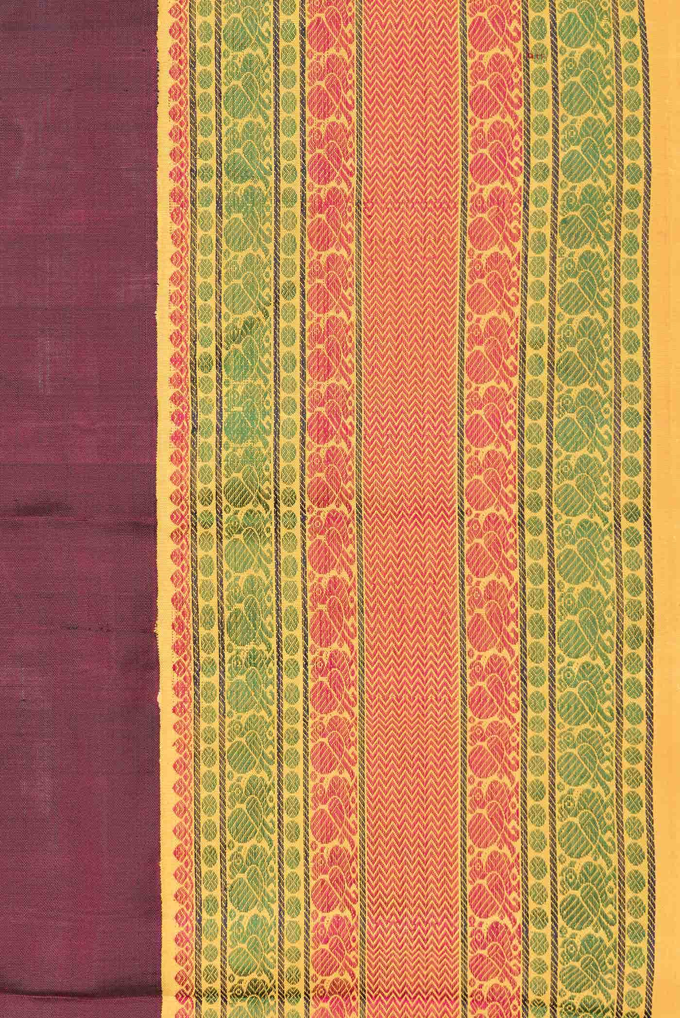 Maroon Dual Tone Kanchipuram Silk Saree