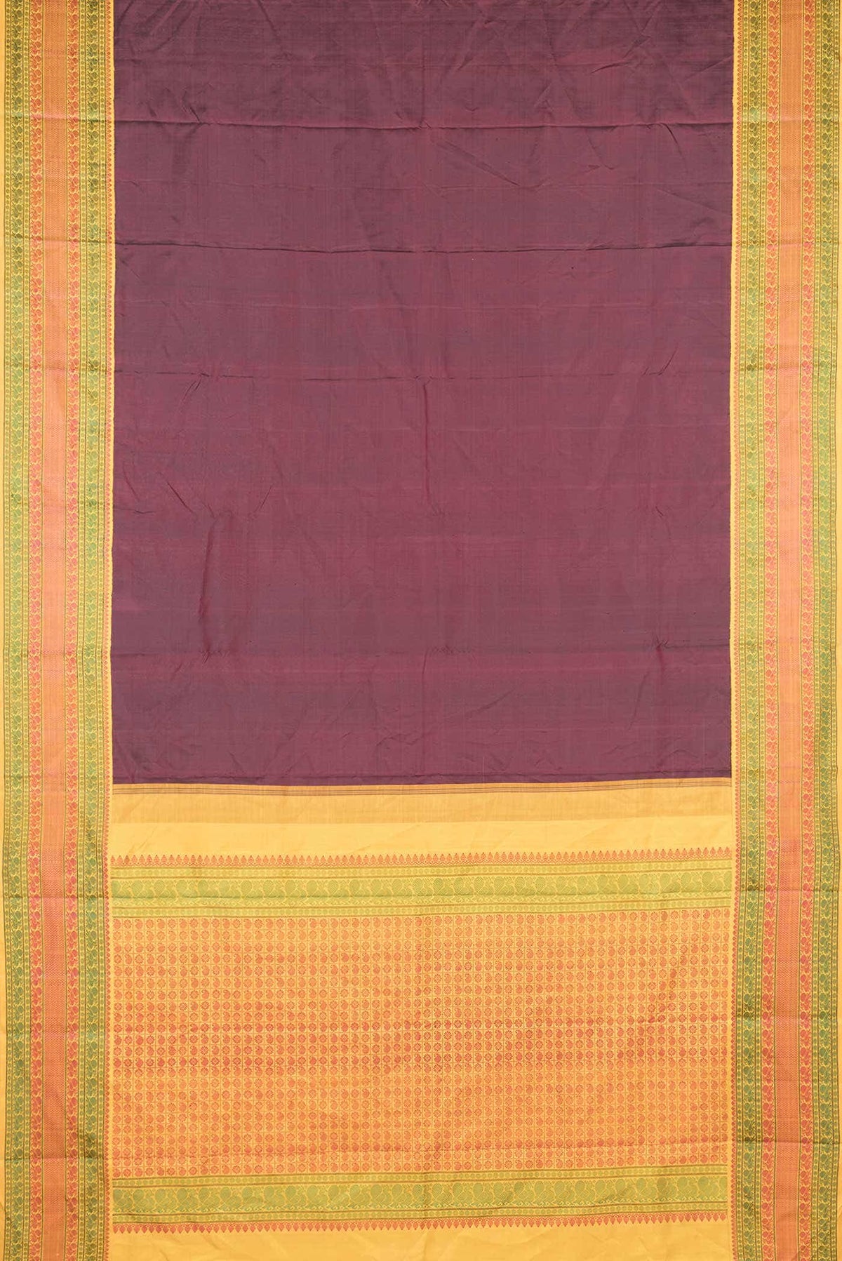 Maroon Dual Tone Kanjivaram Silk Saree