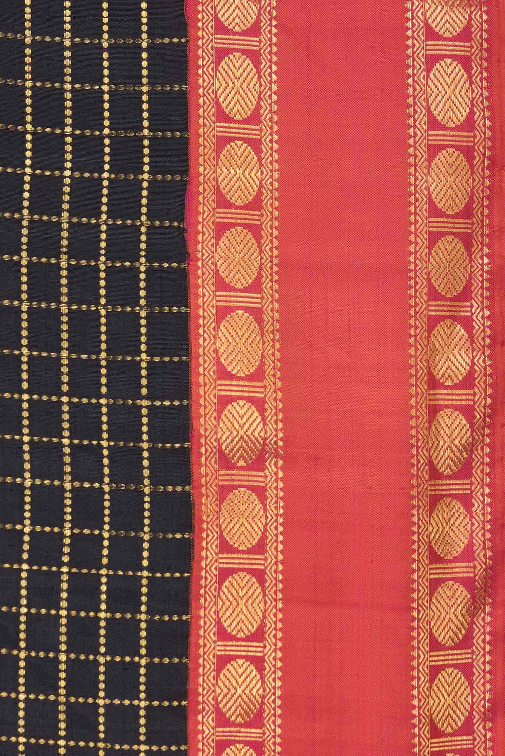 Pure Silk Pure Zari Black Kanchipuram Saree