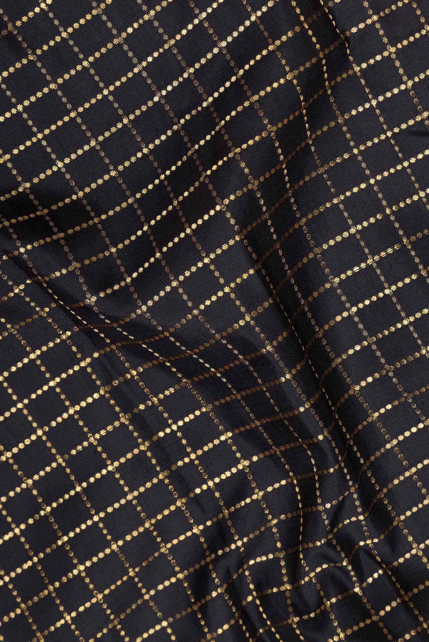 Pure Silk Pure Zari Black Kanchipuram Saree