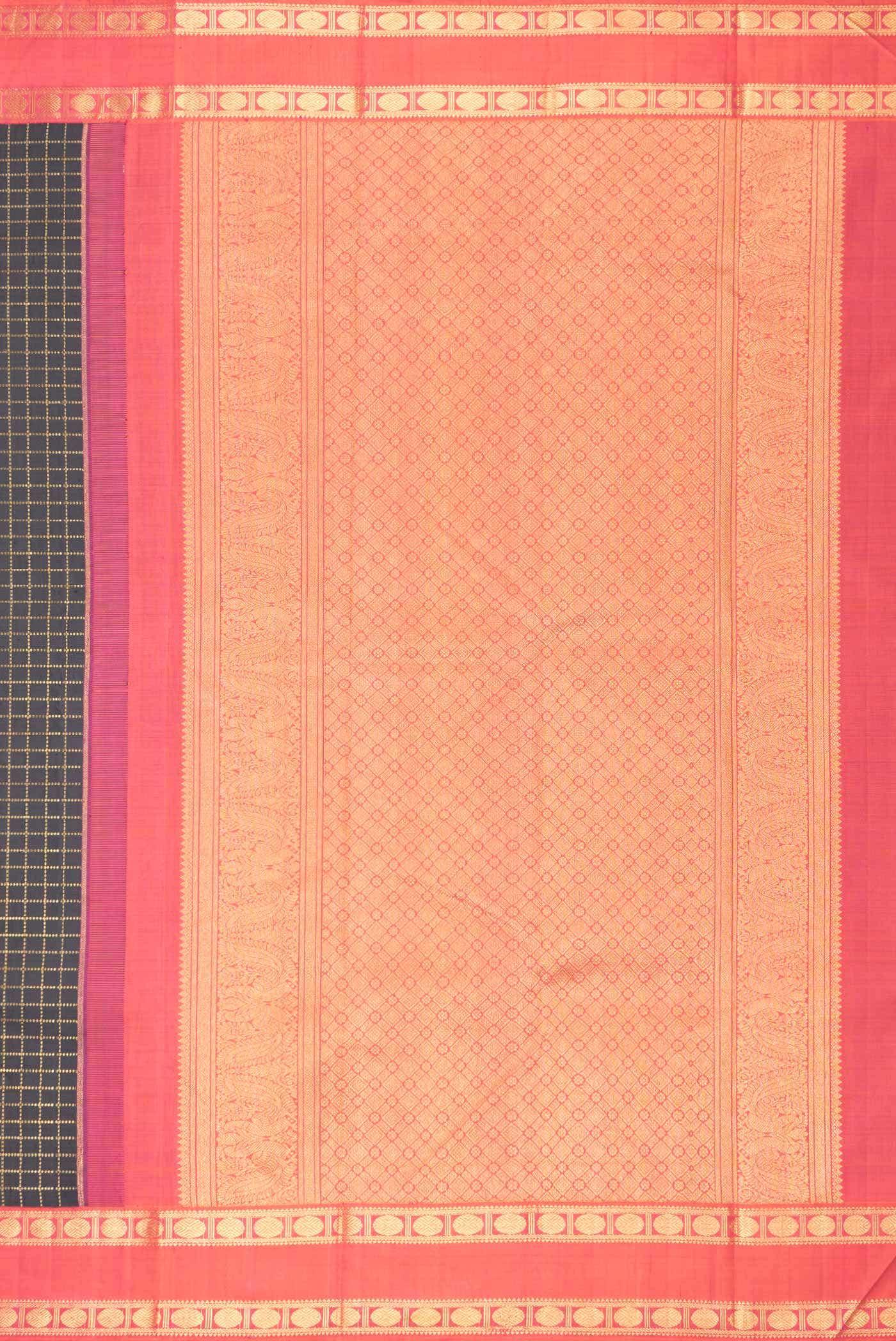 Pure Silk Pure Zari Black Kanchipuram Saree
