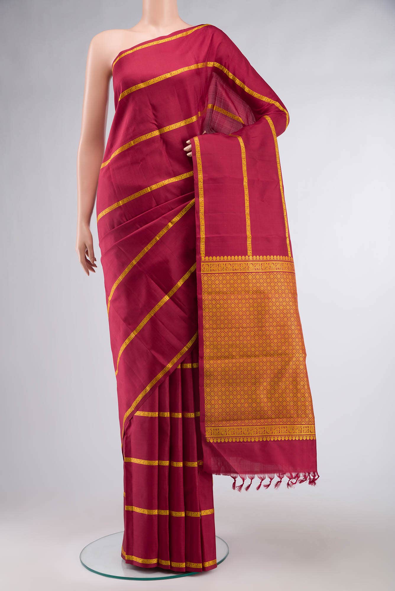 Maroon Kanchipuram Silk Saree