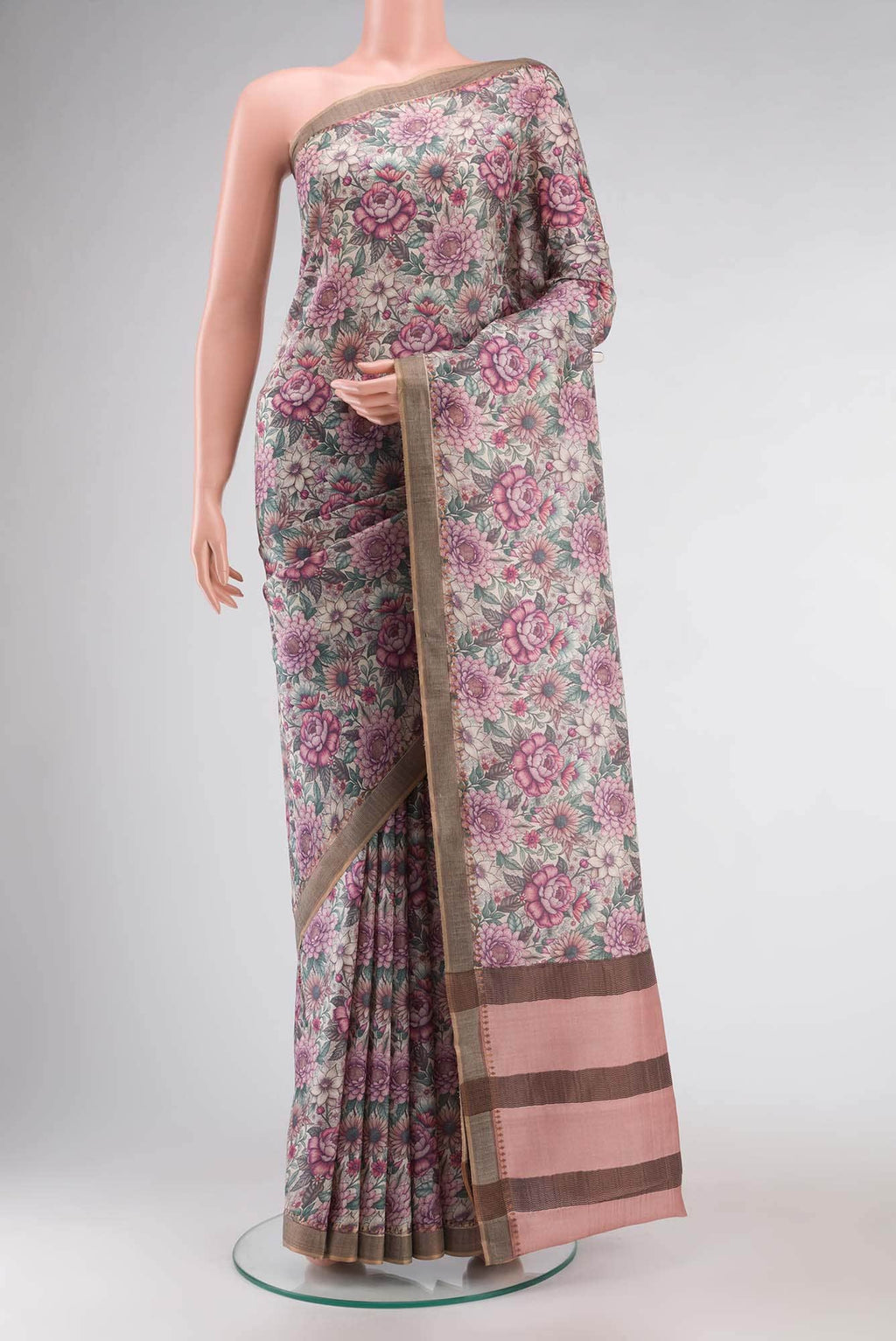 Green Bhagalpuri Tussar Silk Saree