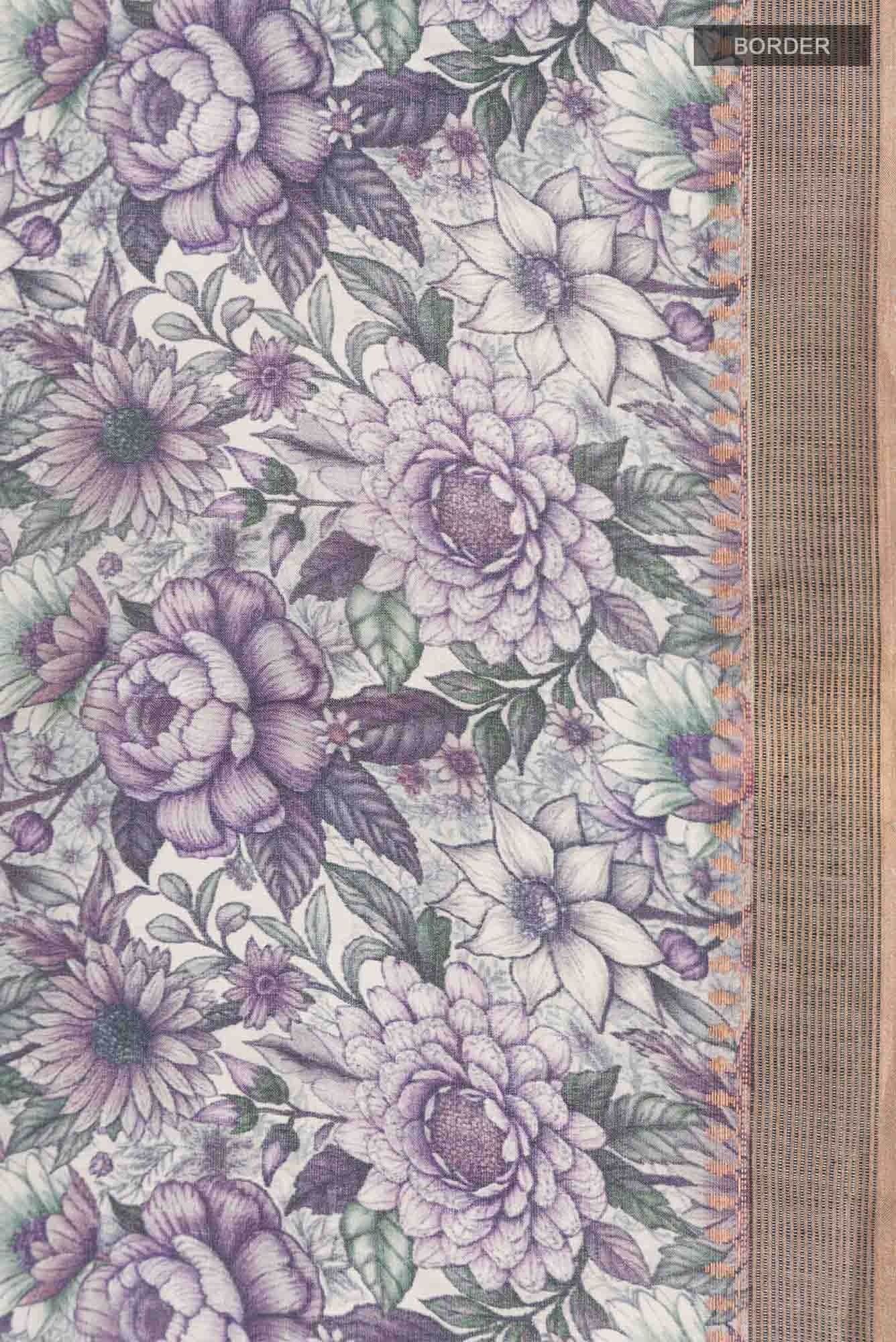Violet Bhagalpuri Tussar Silk Saree