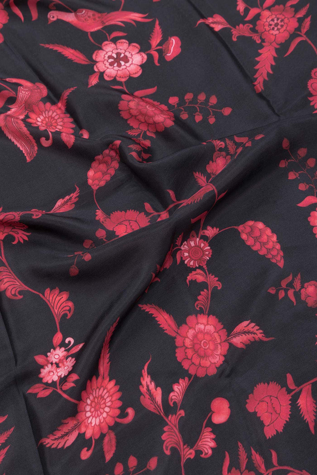 Black Dual Tone Mysore Crepe Saree