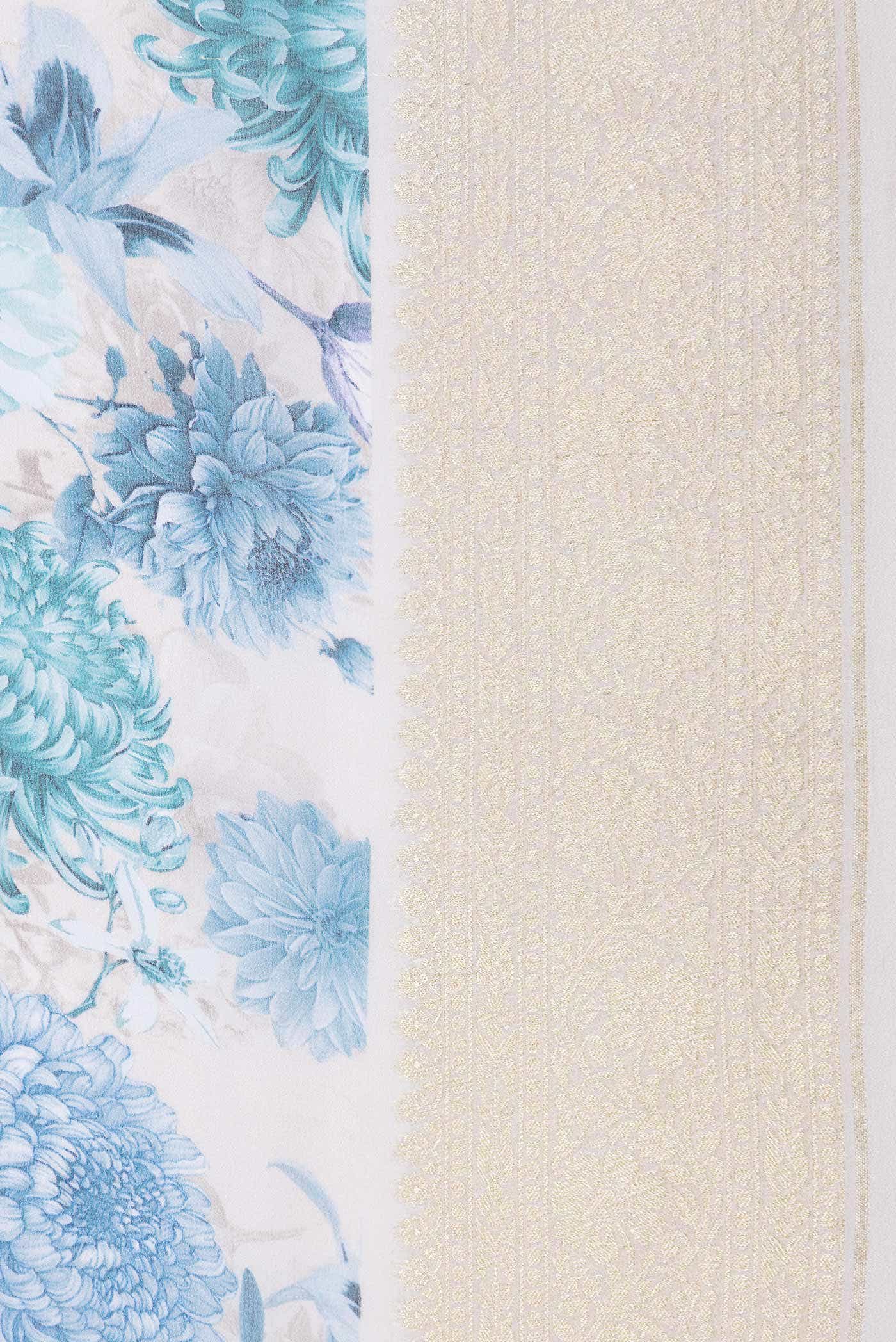 Off White Dual Tone Tussar Silk Saree