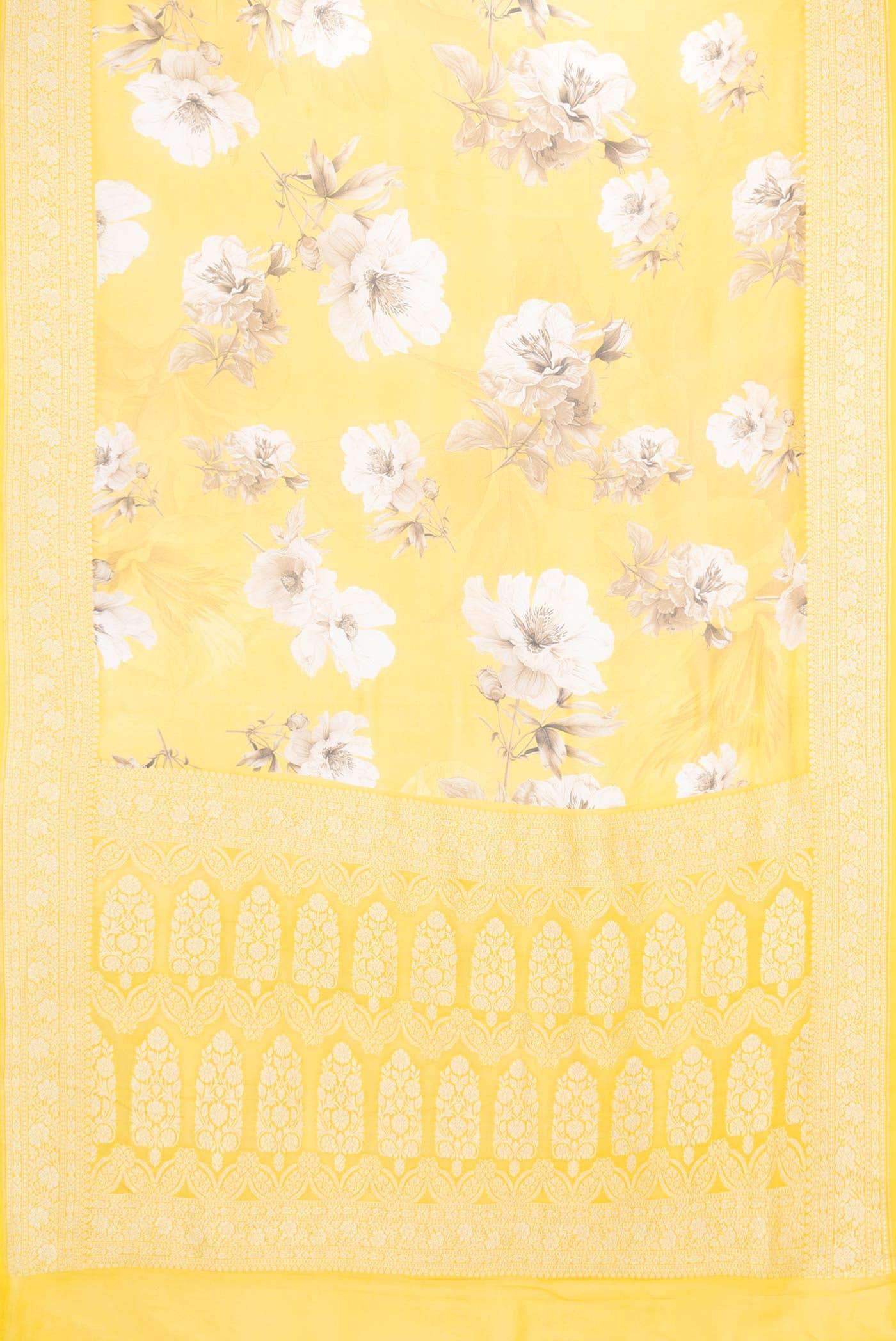 Yellow Dual Tone Tussar Silk Saree